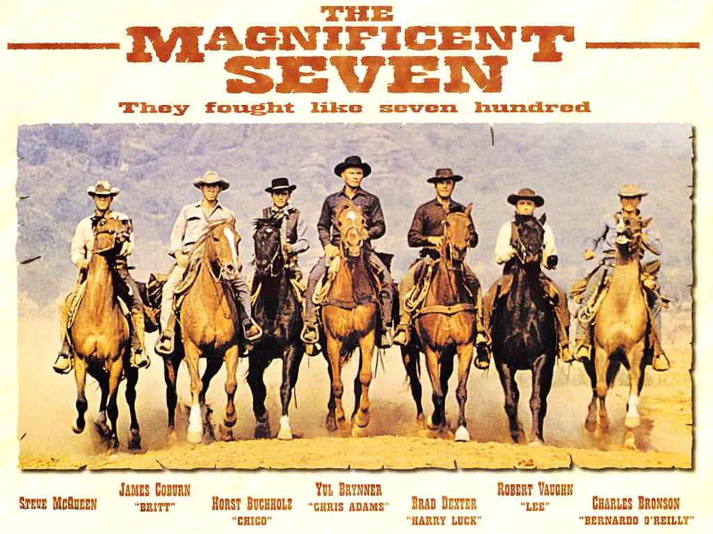 Poster of the 1960 remake of Seven Samurai titled The Magnificent Seven - image via Google.