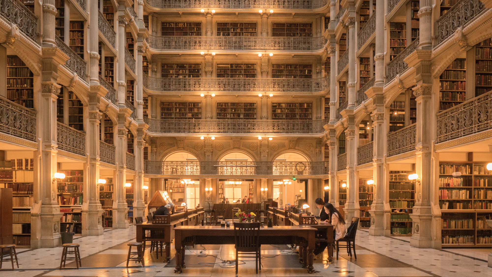 The George Peabody Library's main reading room.