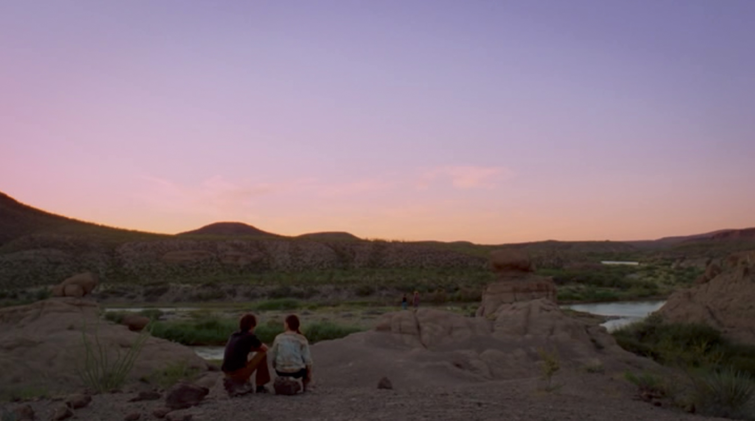 Screenshot of Mason (Ellar Coltrane) and his friend in one of the final scenes from Boyhood filmed at Big Bend Ranch State Park.