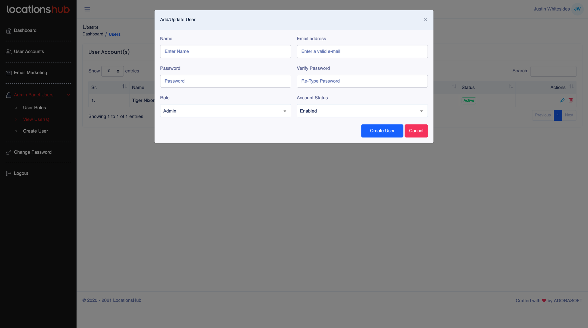 Create User 1