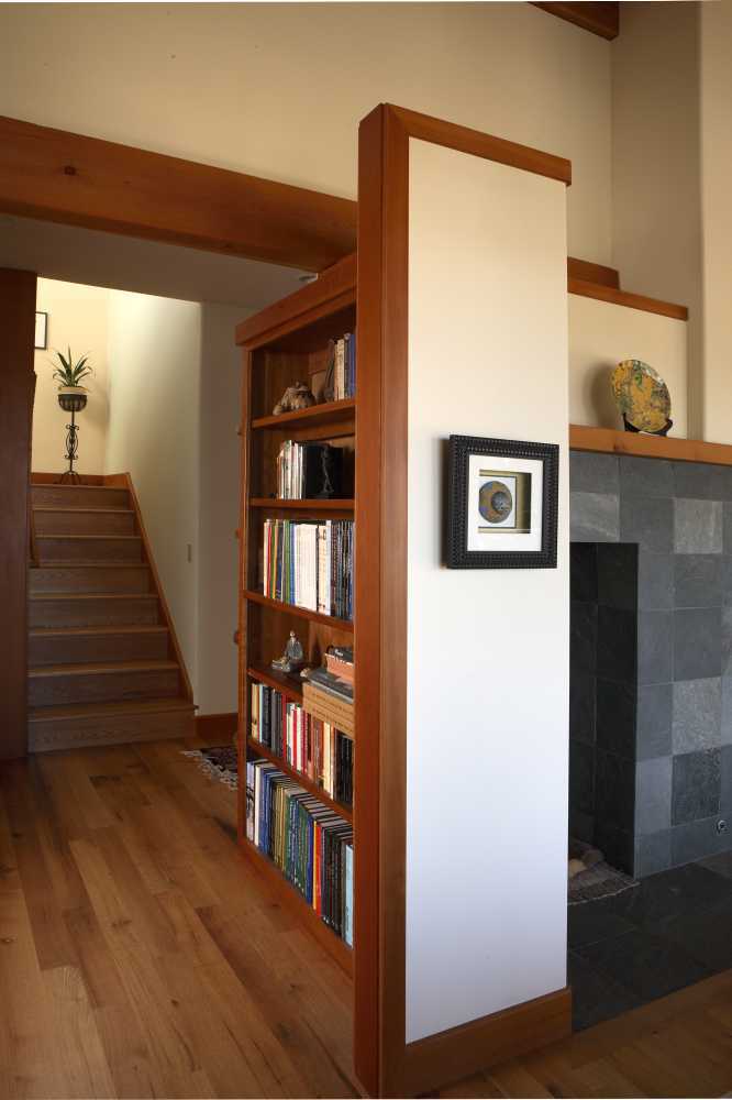 Bellingham Modern House - Bookshelf & Staircase