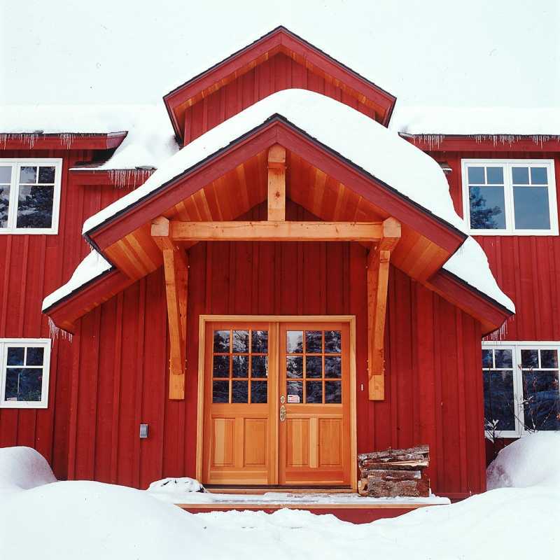 Modern Timber Frame Home - Front Entry