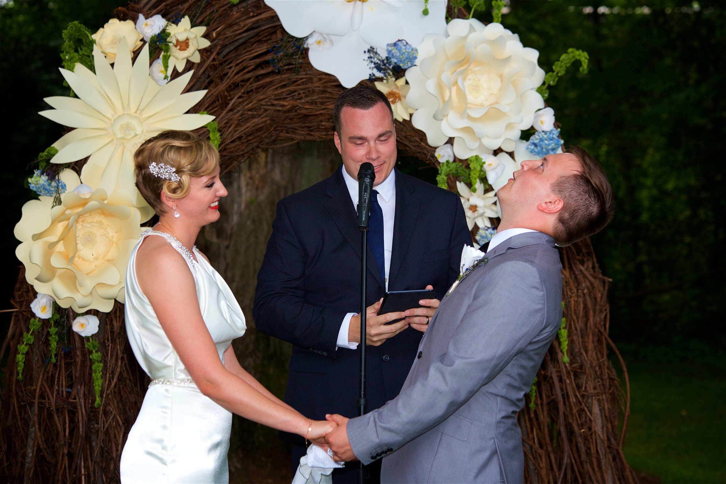 A groom's reaction after hearing "I pronounce you..." (you can almost fill in a caption!)