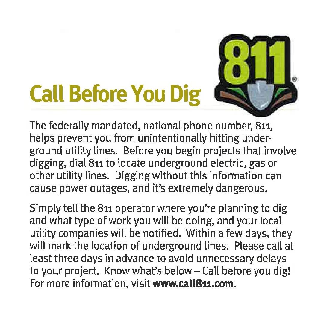 Call Before, you dig — Monroe Township Utility Department