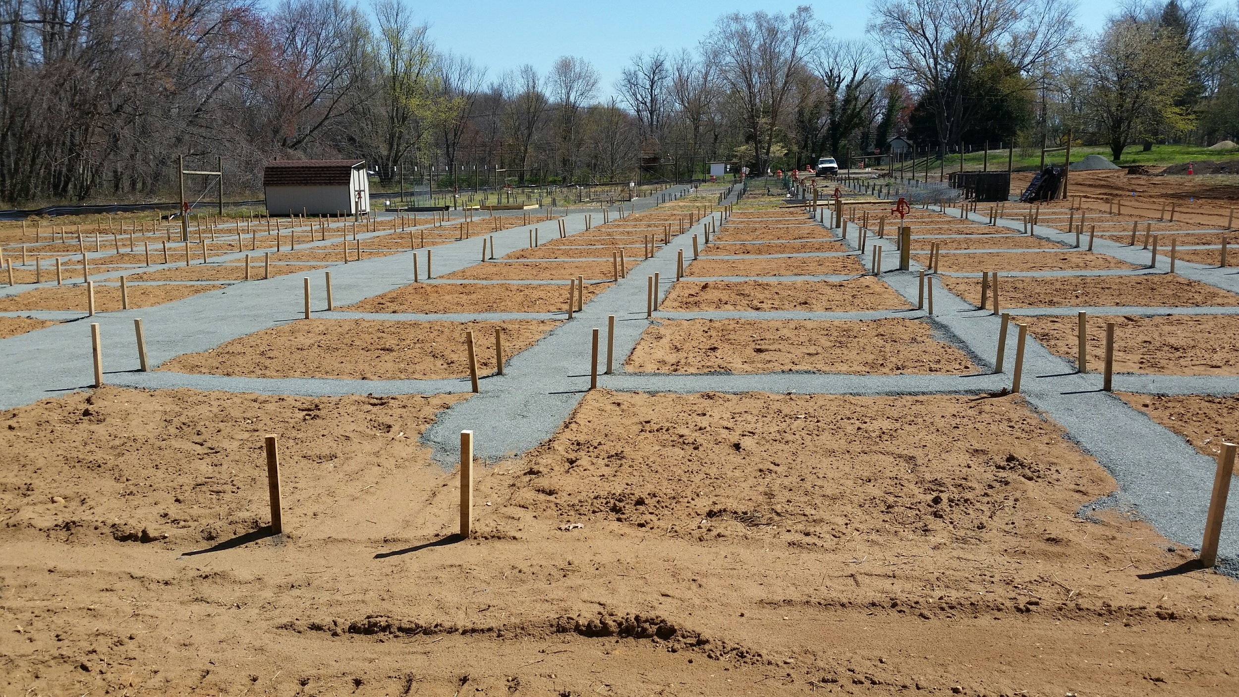 As shown in the attached photo, the new 2016 plots have been staked out by M.T.U.D. staff and the Contractor has installed the walking paths. Watch Township news concerning the Opening Day currently scheduled on May 1st.