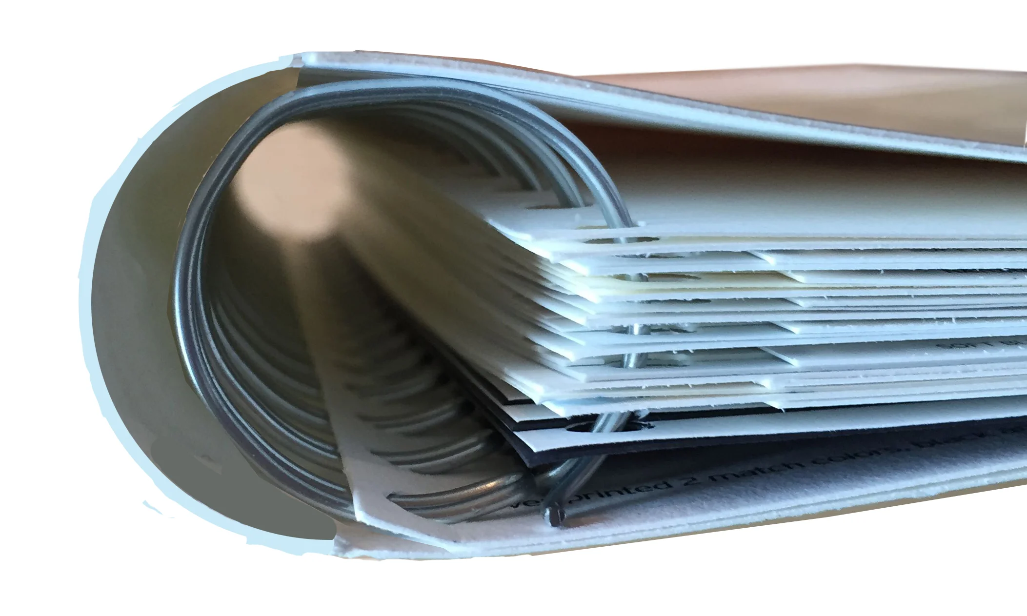 Fully concealed wire "O" soft cover dummy sample.