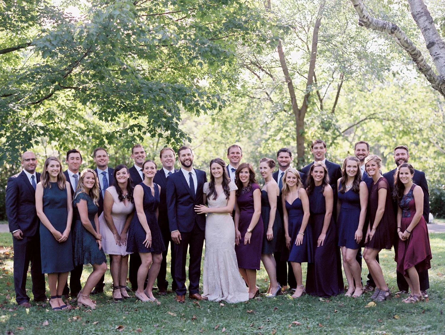 Estabrook Park. Works anytime of day due to all the shade. Claire and Willie above did their first look and bridal party photos here in the middle of the day in very bright sun.