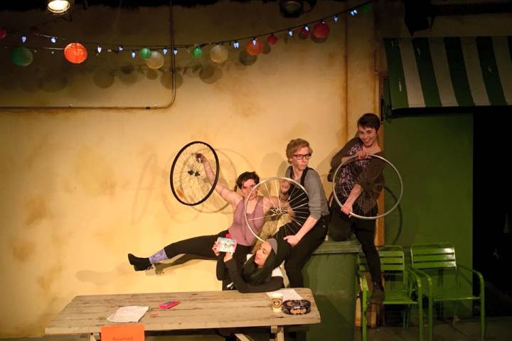 The Tiny Tricycle poets Andrew Warner, Emma Field and Angelica Poversky enlist finger-snapping, lip-smacking, tongue-whacking and brain-slipping in spoken-word poetry responses to artworks at the VAG during Family Fuse Weekend.