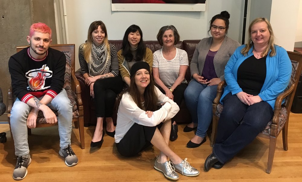 Nancy Lanthier (centre) in a 2017 staff photo of the BC Alliance.