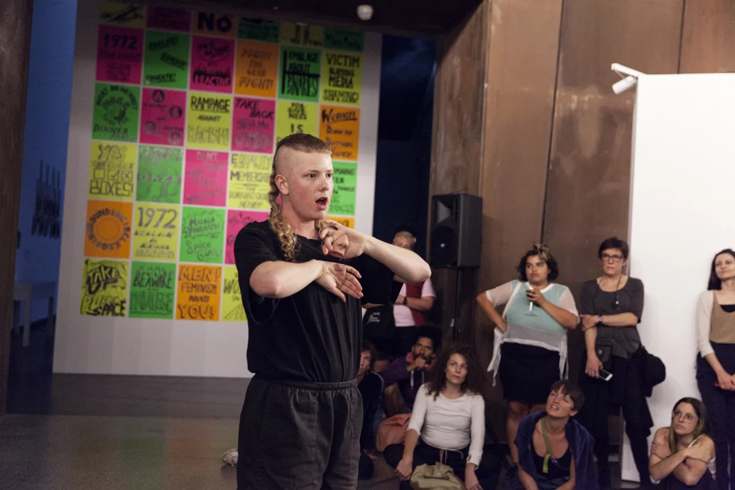 Archie Barry, co-author of the resource, performs their 2018 piece, Phrenic . | Image: Jacqui Shelton.