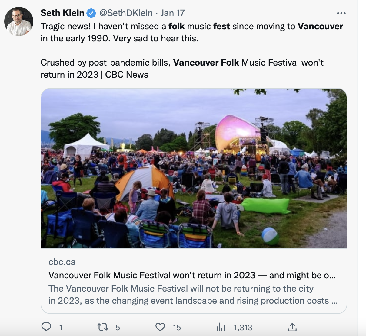 Vancouver Folk Fest Closes After 45 Years 