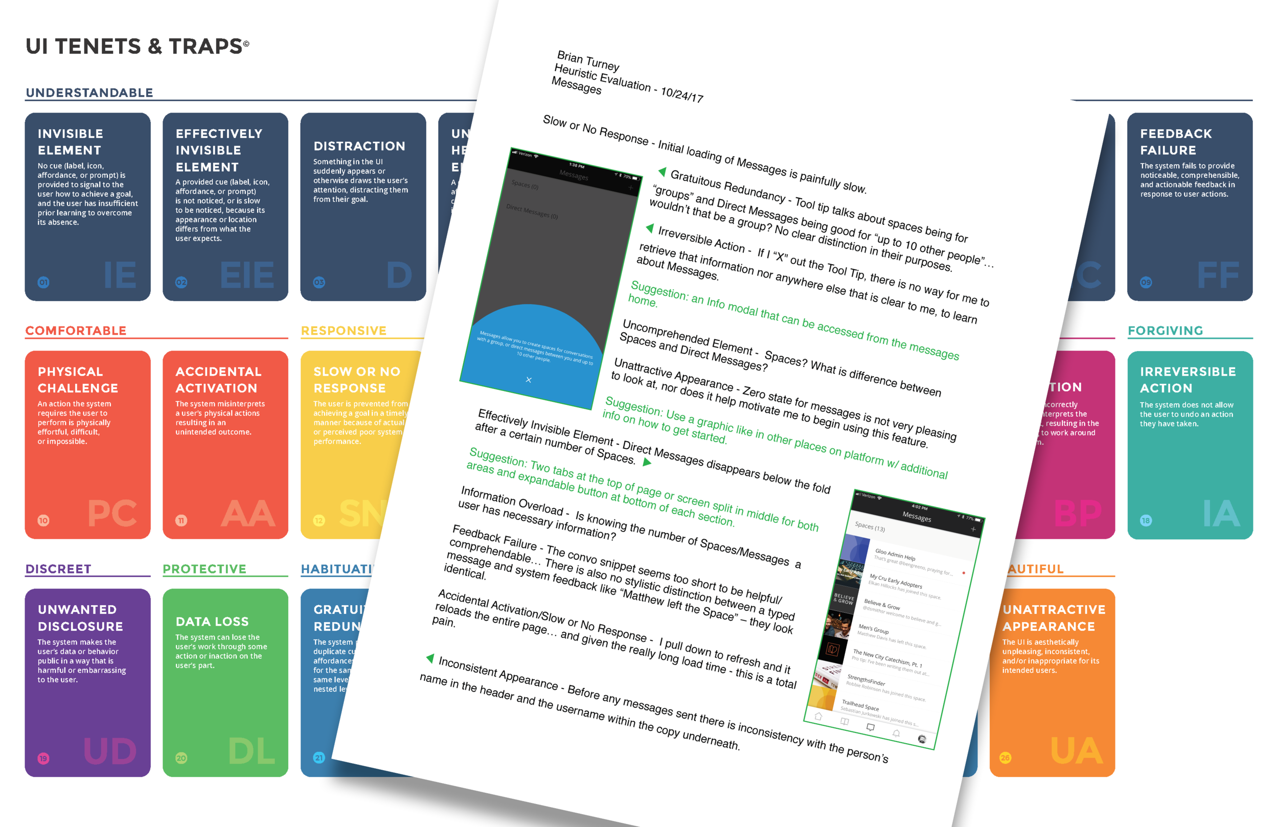  Before jumping into the design sprint, we completed a heuristic evaluation to pinpoint the holes in the user experience. 