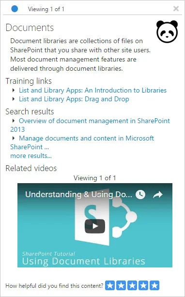 Content Panda's in-context help