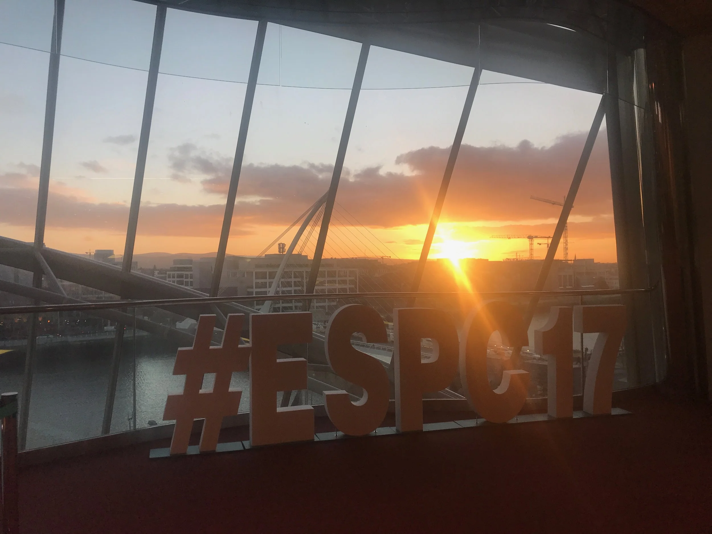 Beautiful Irish sunset at The Convention Center Dublin