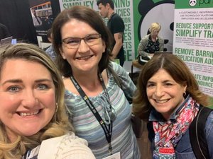 Heather Newman, Agnes Molnar, & Susan Hanley at the Panda booth.