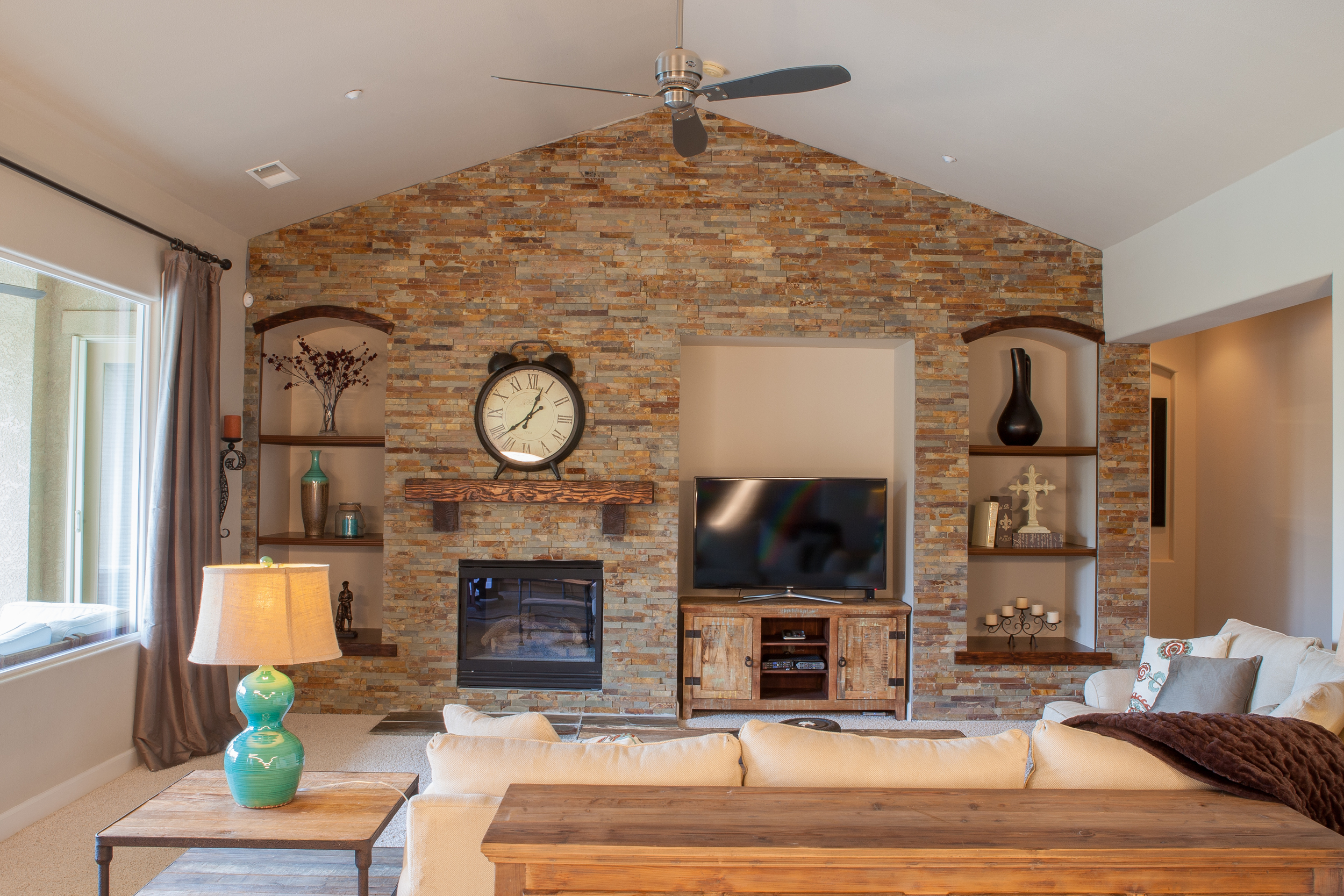 Living Room Stone Addition