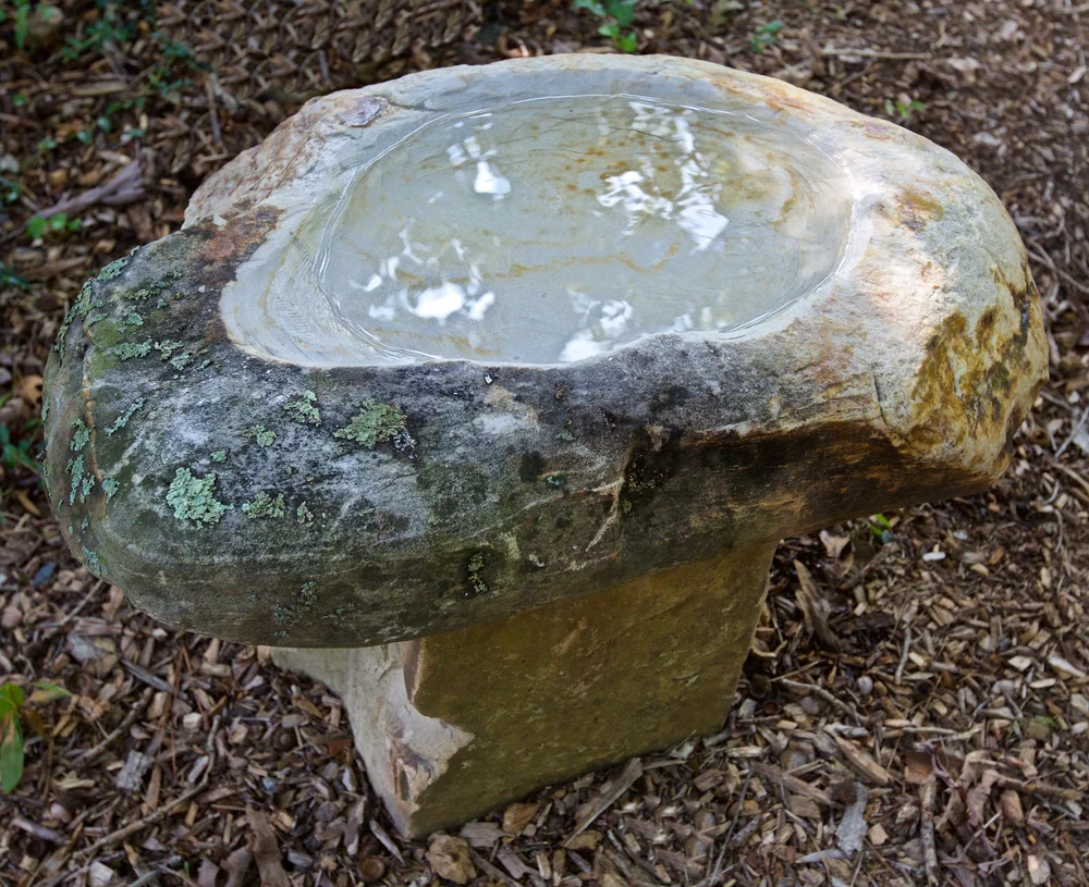 Handmade Natural Riverstone Bird Bath For Balcony, Patio,, 60 OFF