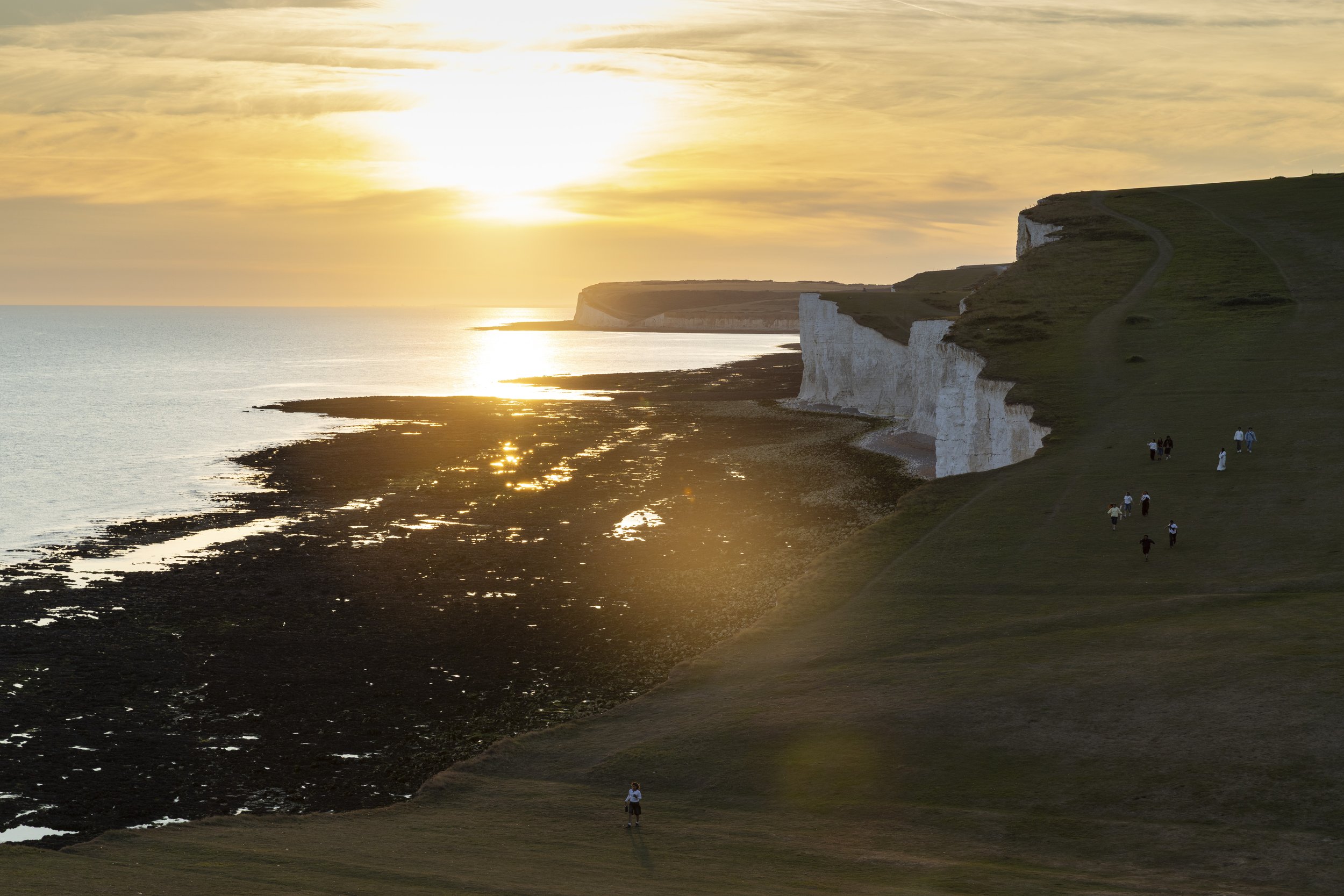 London and South East, brand and reportage photographer, Chris Lacey. Seven Sisters at sunset