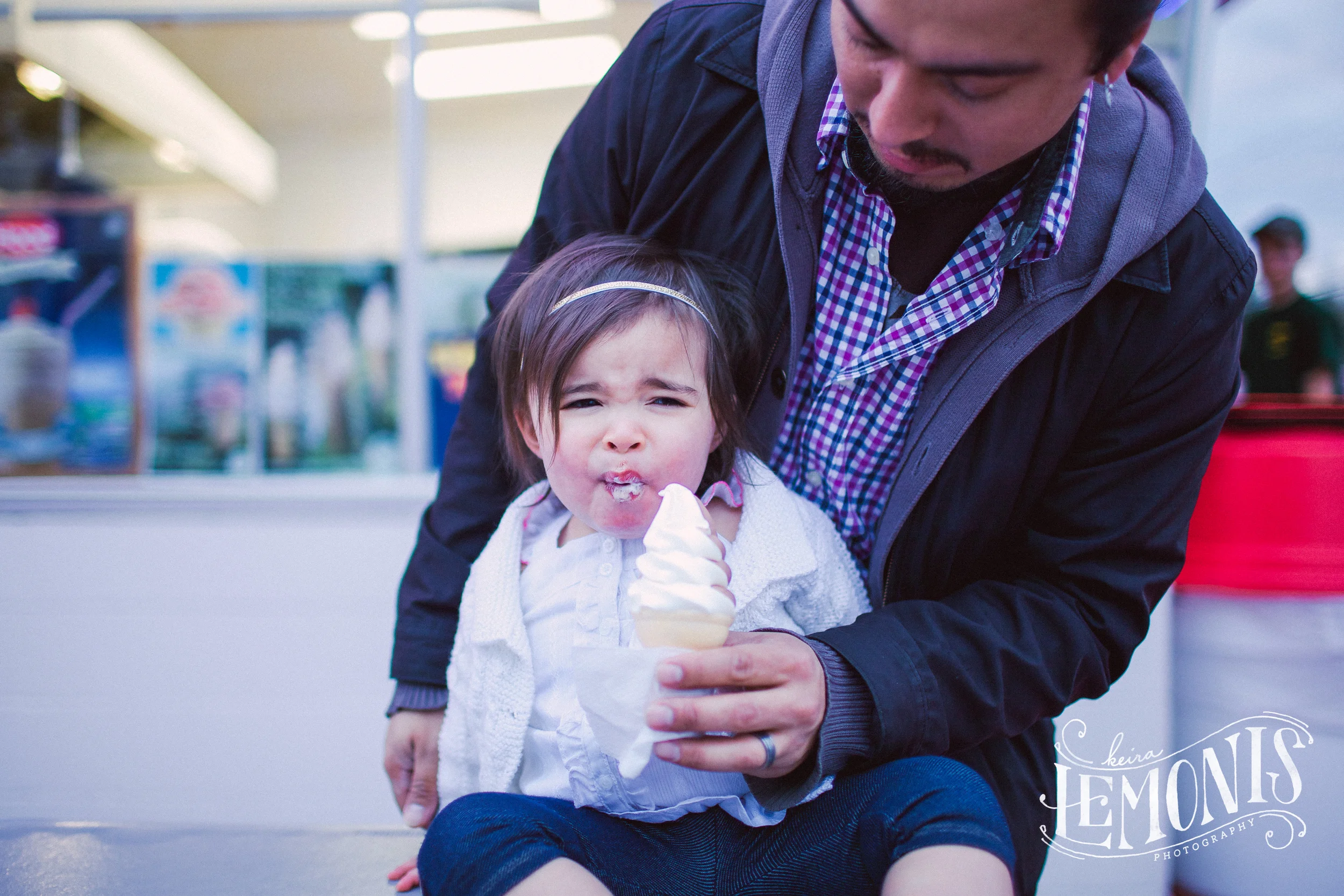 first ice cream cone... not used to such cold food!