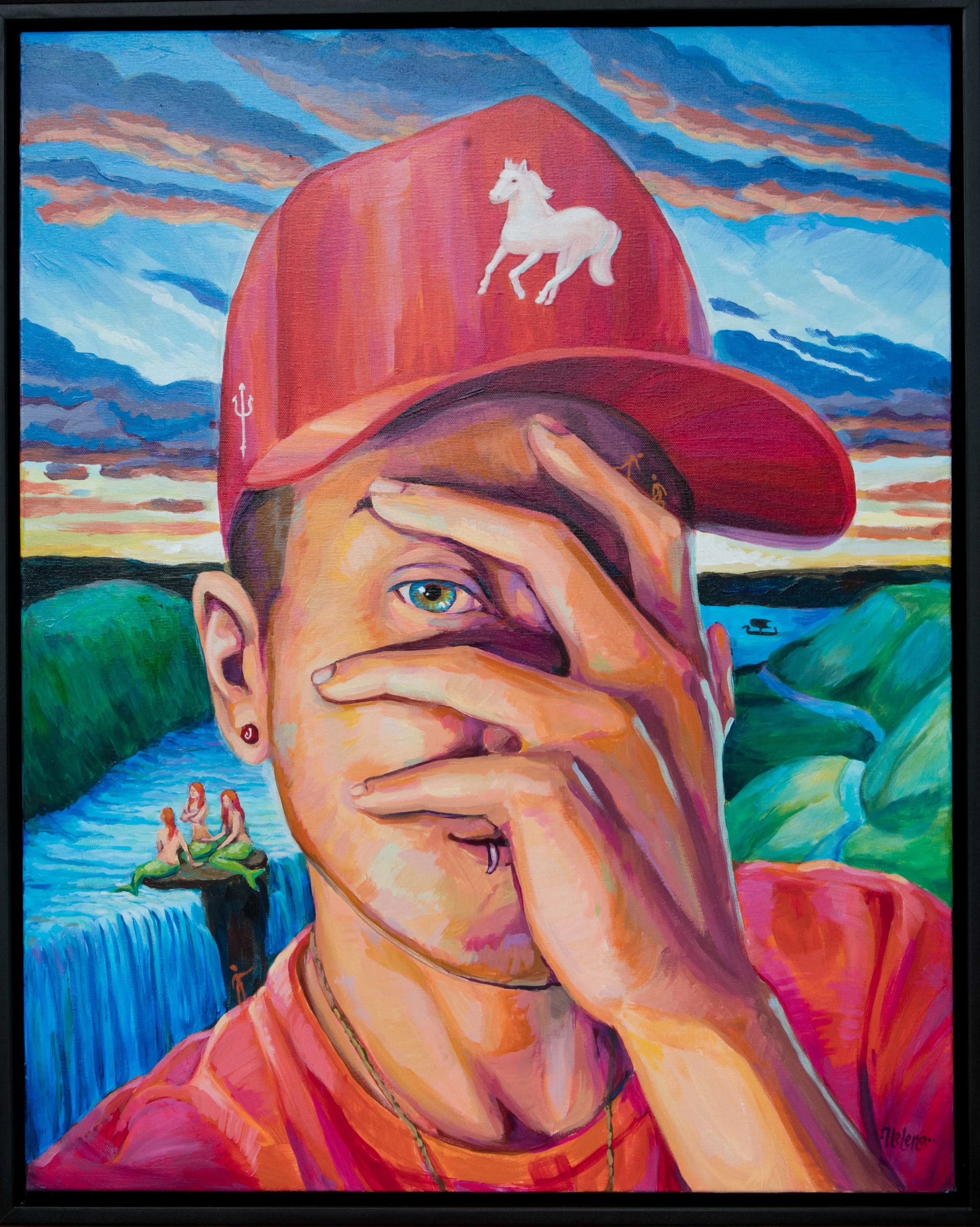 "Poseidon/Matthew" Acrylic on Canvas, 24 in x 36 in