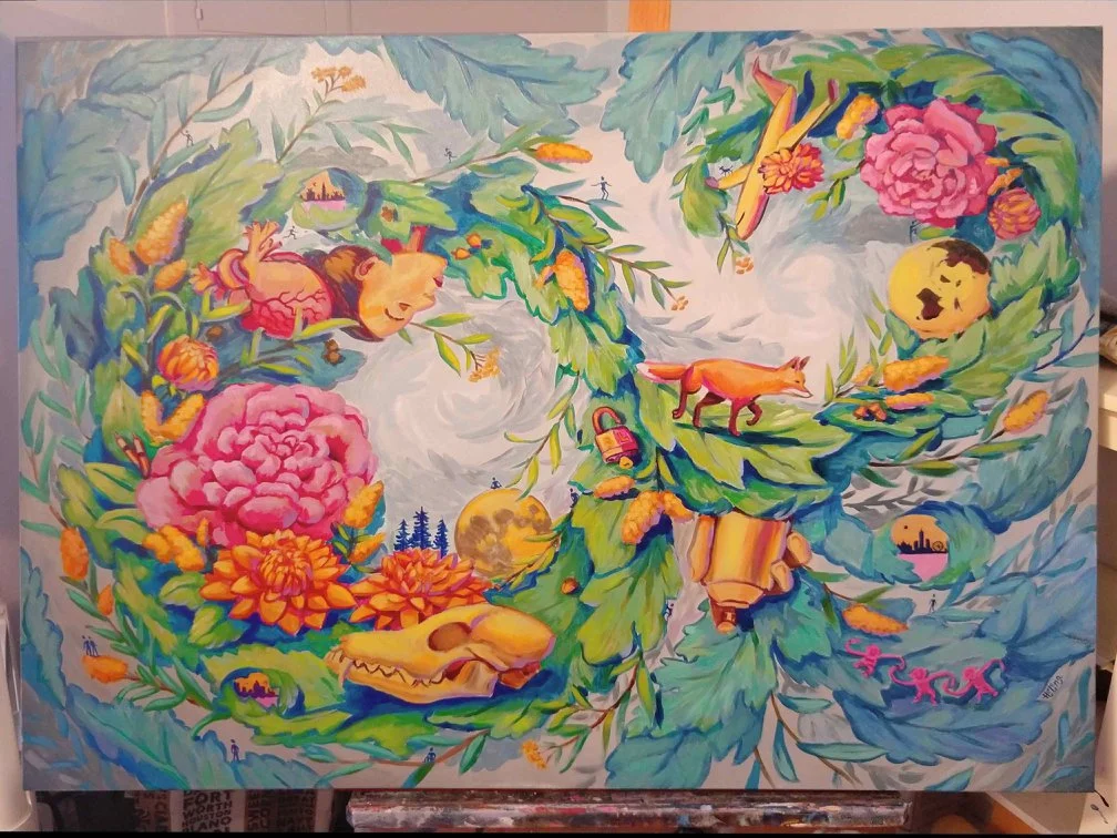 "Times to Come" Acrylic on Canvas, 50 in x 30 in