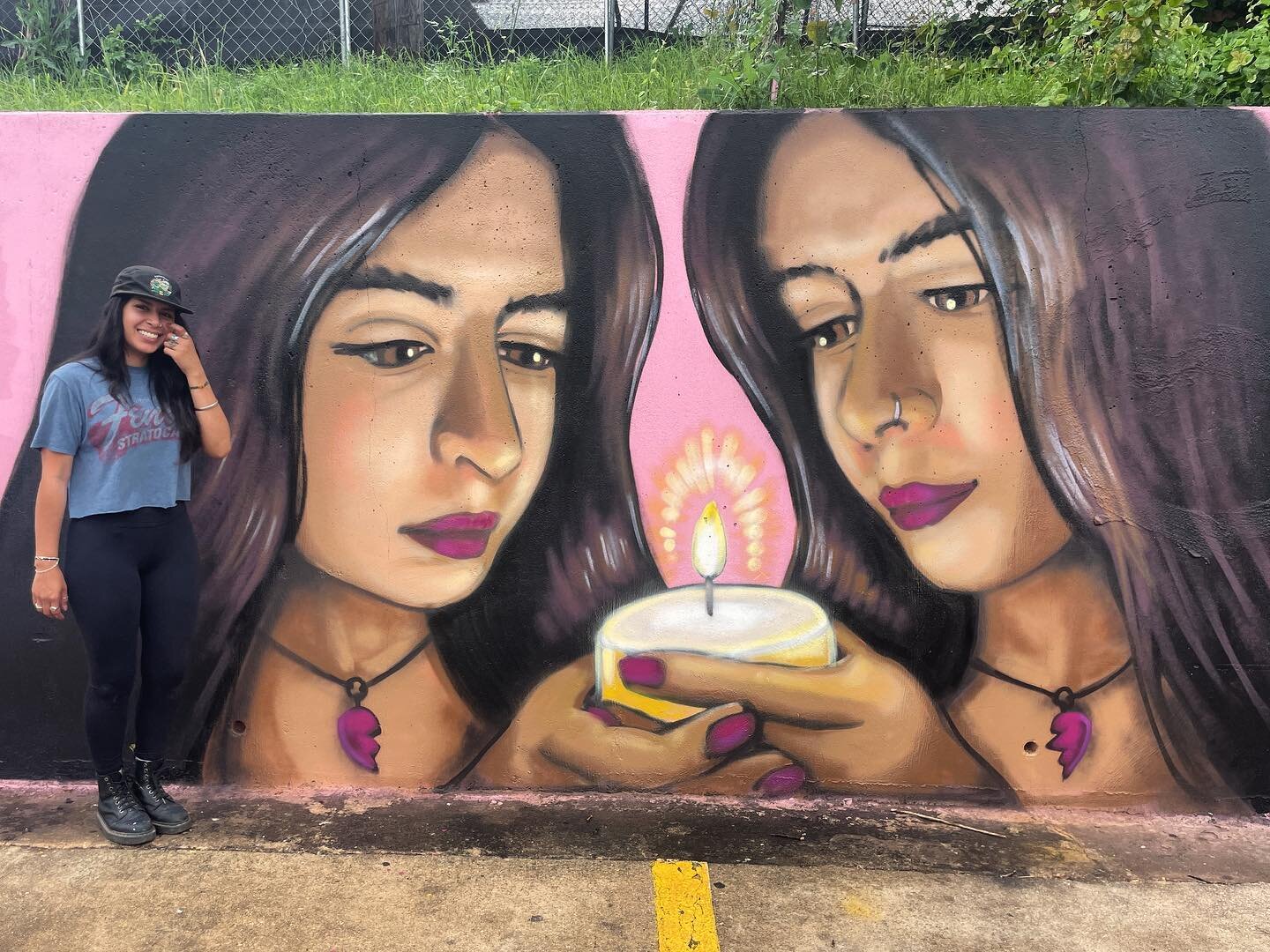 Had to post this pic of @artxsire with the mural of her *selves*
Paola&rsquo;s hard work made it possible for me and many other ladies to paint whatever our hearts desired- which is a beautiful thing.