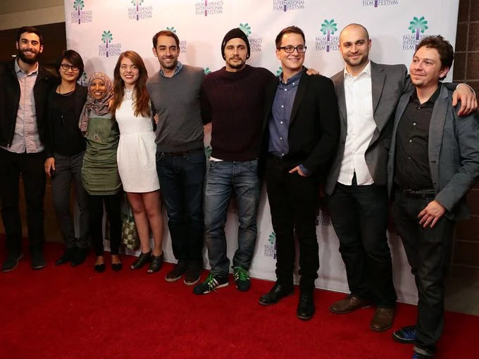 James Franco and the co-directors of "Don Quixote: The Ingenious Gentleman of La Mancha" at the Palm Springs International Film Festival, January 7, 2015. 