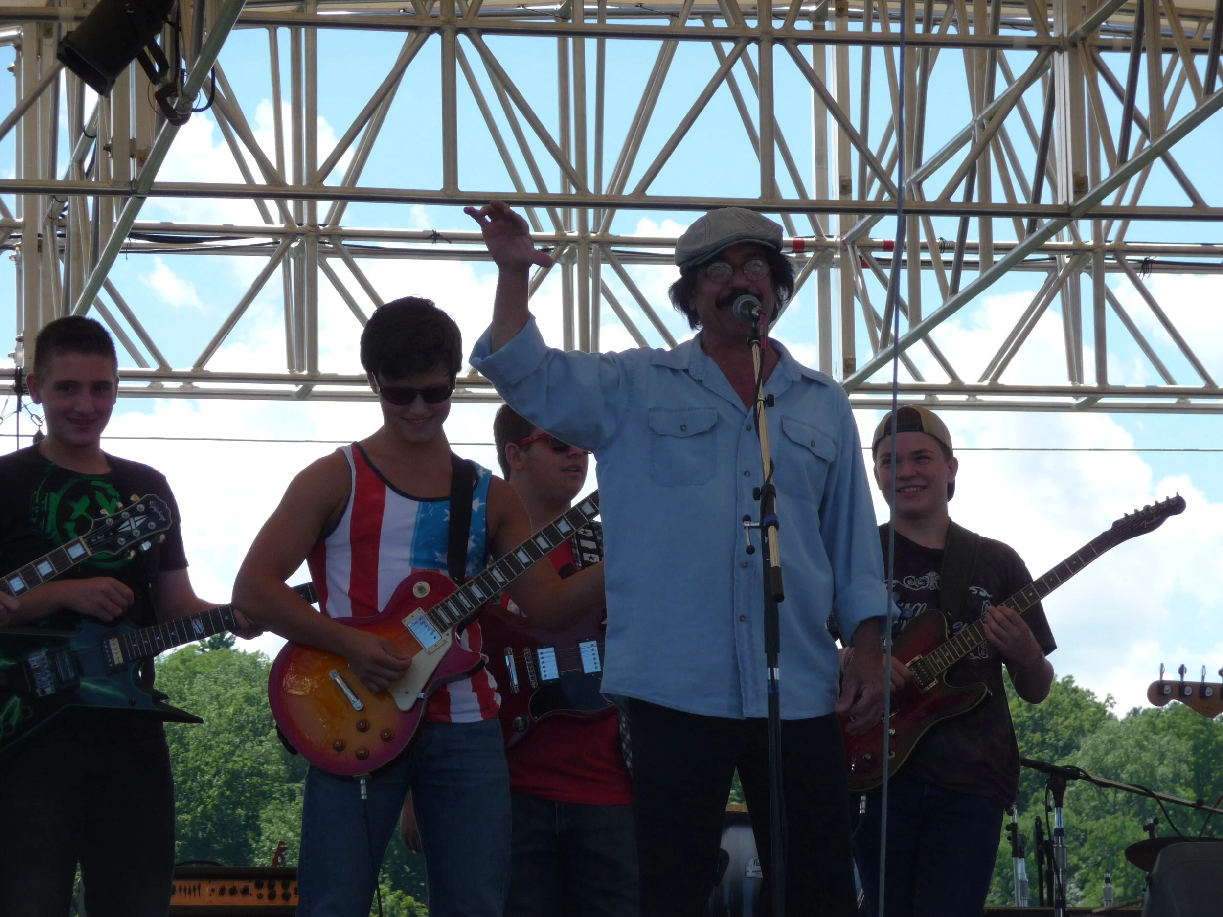 Opening Advanced Rock Camp Concert on the outdoor stage at Artpark, 2013.