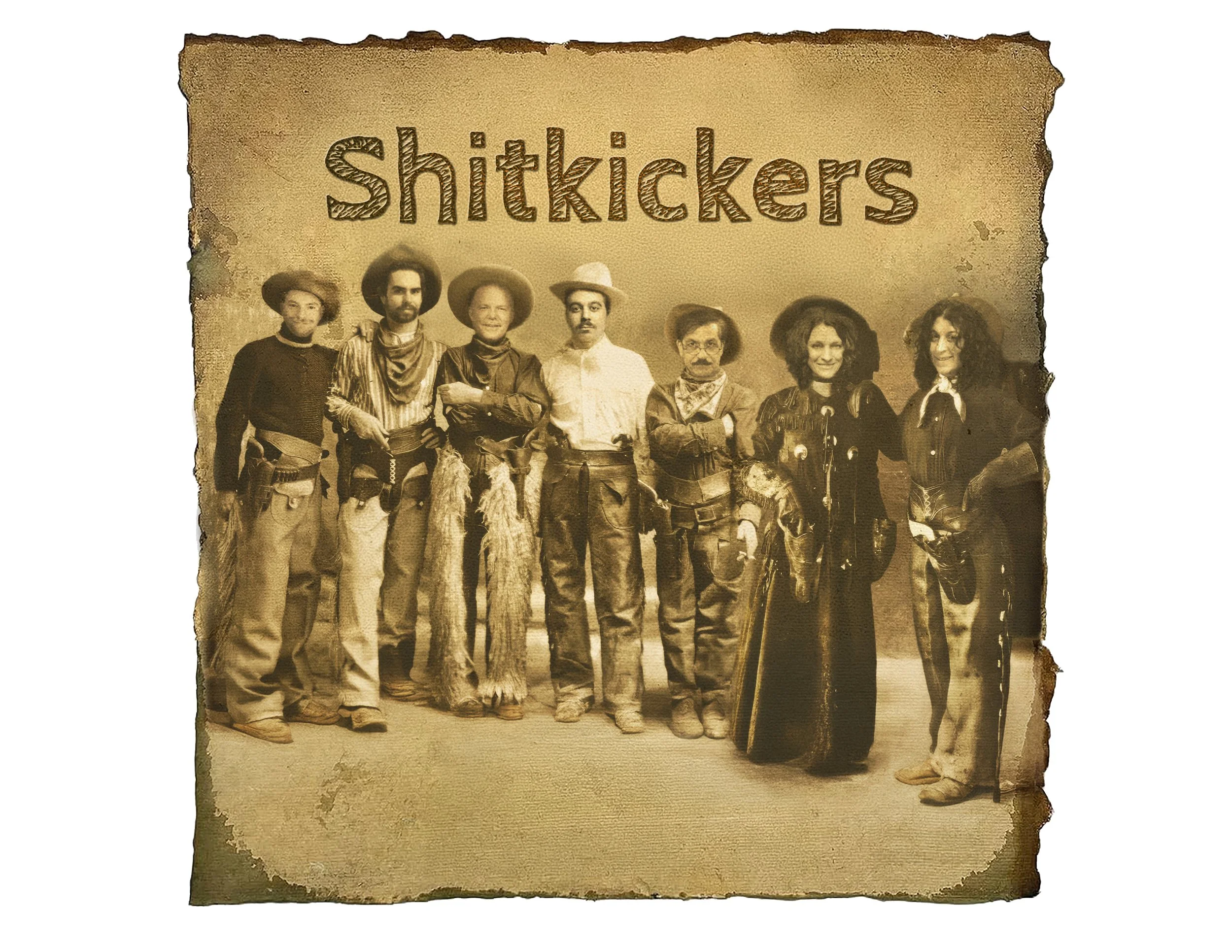 Album cover for 'Shitkickers' - April, 2025, as rendered by Dave St. Onge