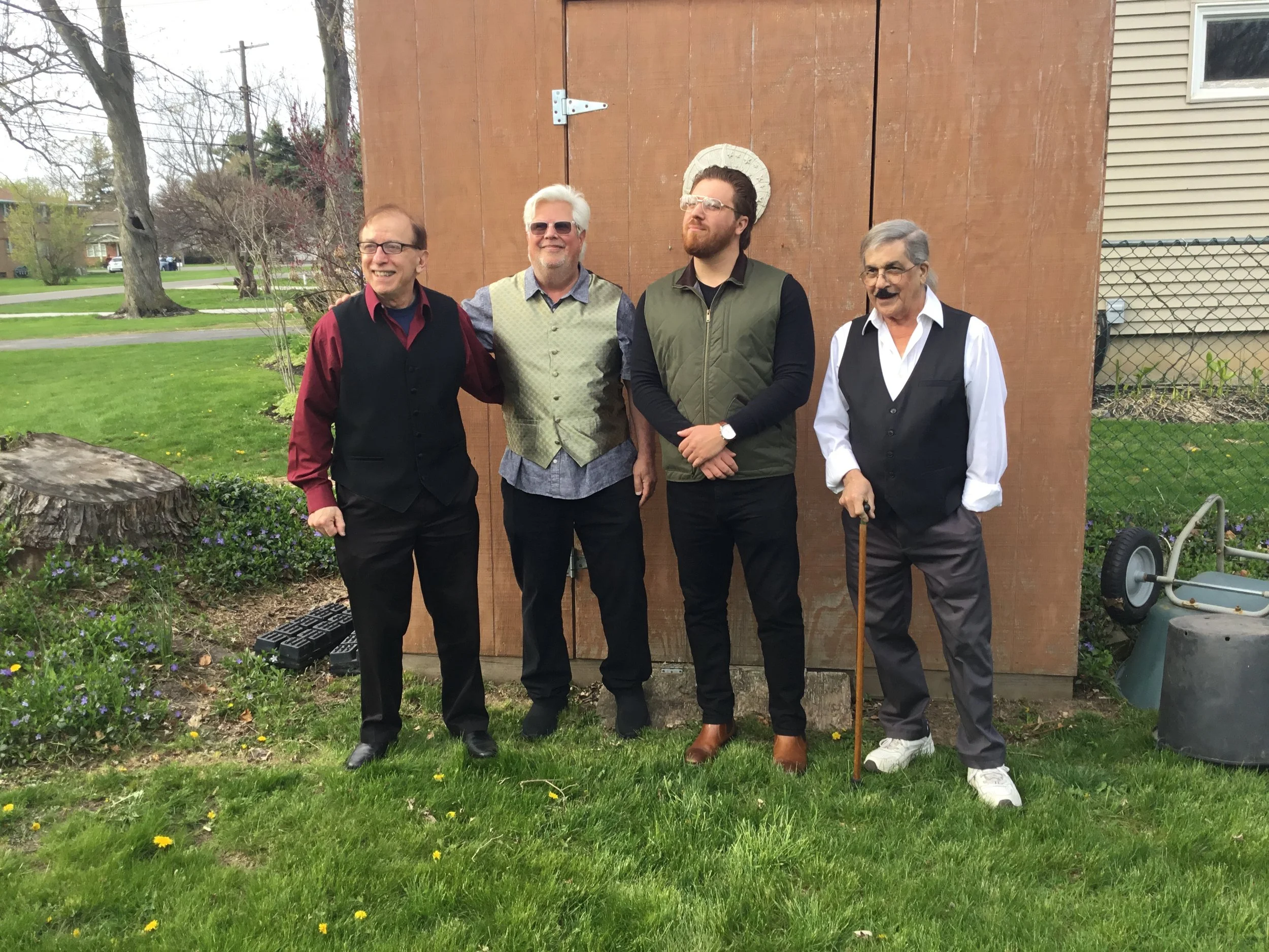 The latest incarnation of 'Sam and the Vests' as featured on the 2026 recording 'Reinvested': L to R: Sam Fadel, Warren Jayne, Joe Roscetti Jr, Randy Andropolis