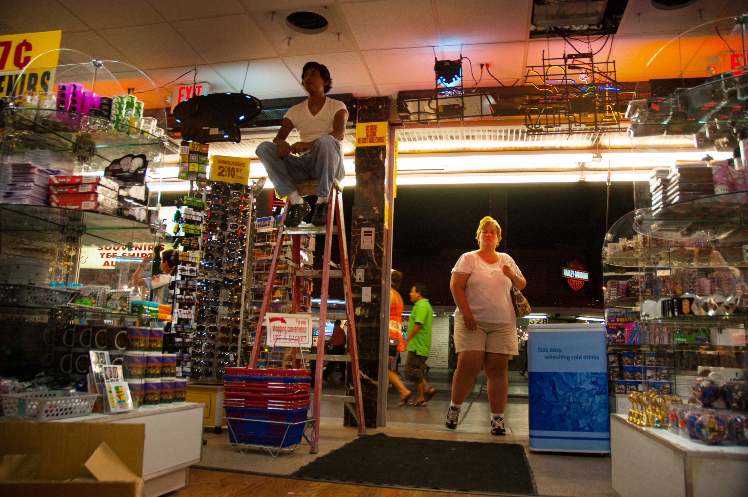 A scene from the inside of a souvenir shop on Freemont Street, the old strip in Las Vegas, NV.