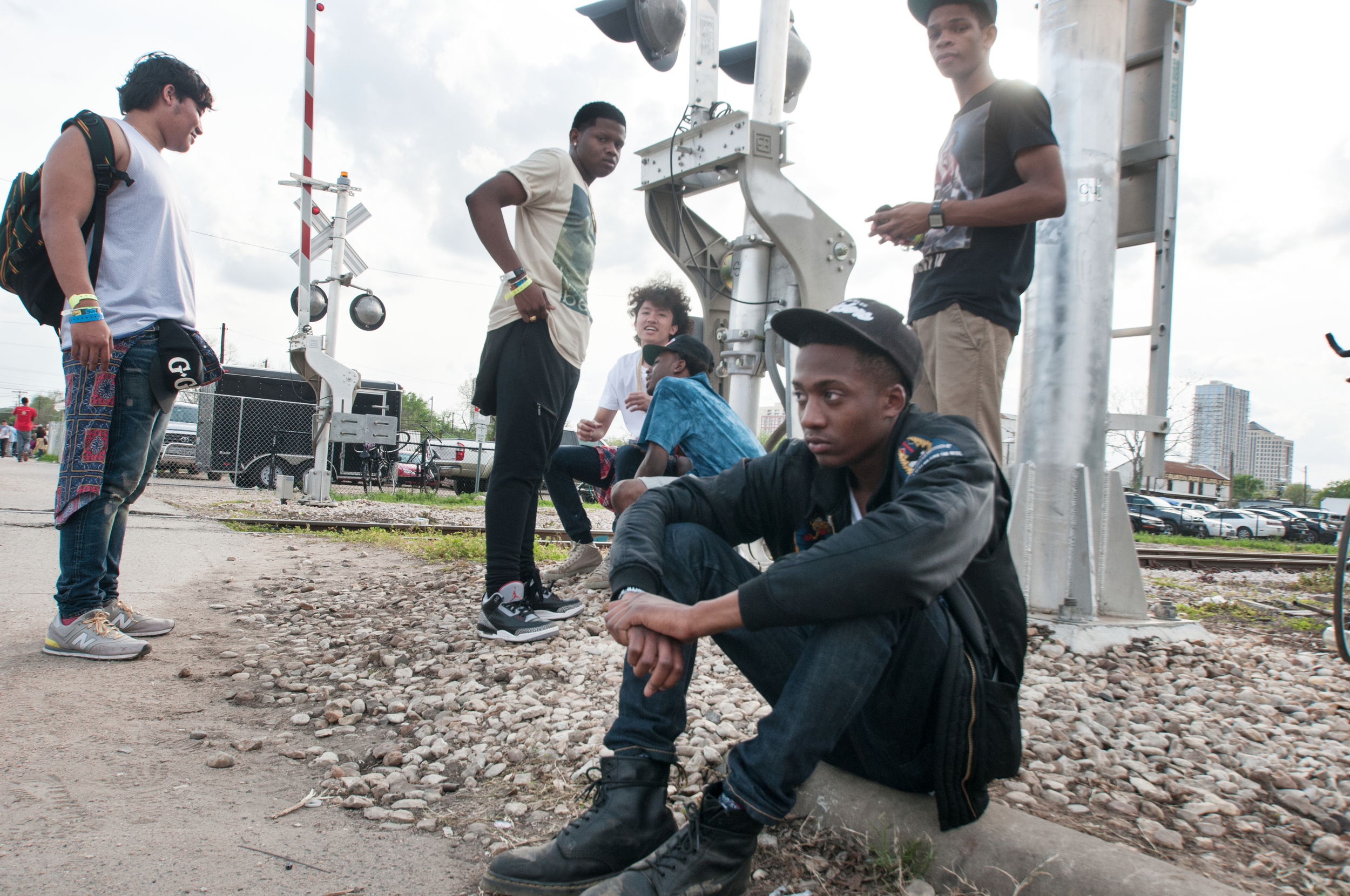 Teens hanging out during SXSW, Austin, TX