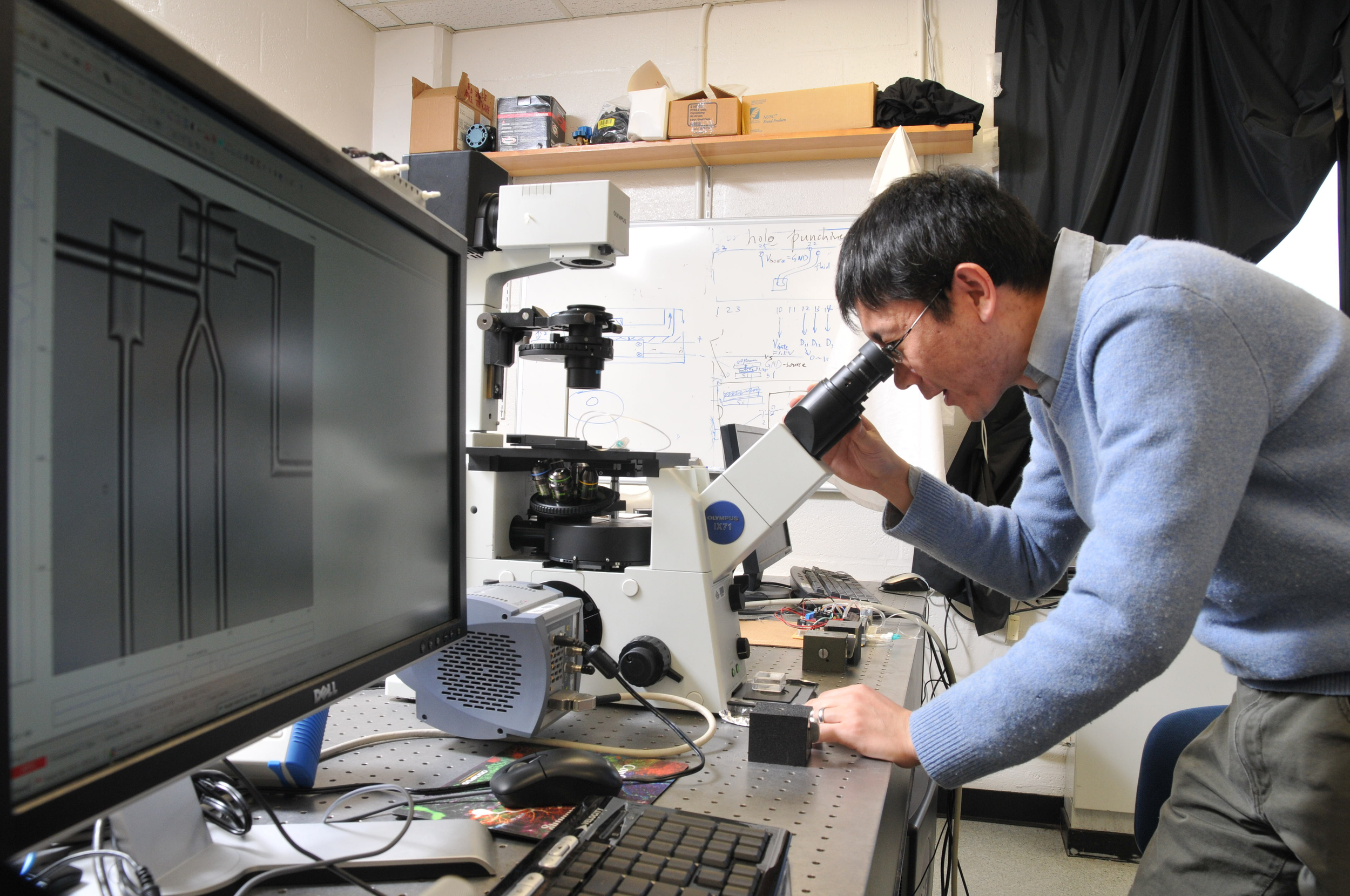 Professor Li in his biomedical engineering lab, George Washington University, Washington, DC