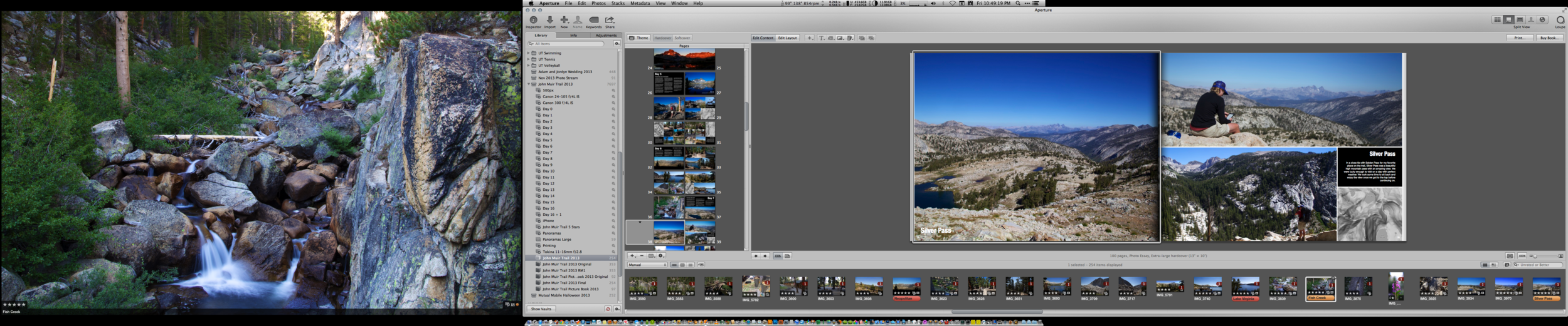 The Aperture editor for creating a photo book.