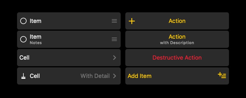 Example of most of the types of cell configurations that Grocery supports