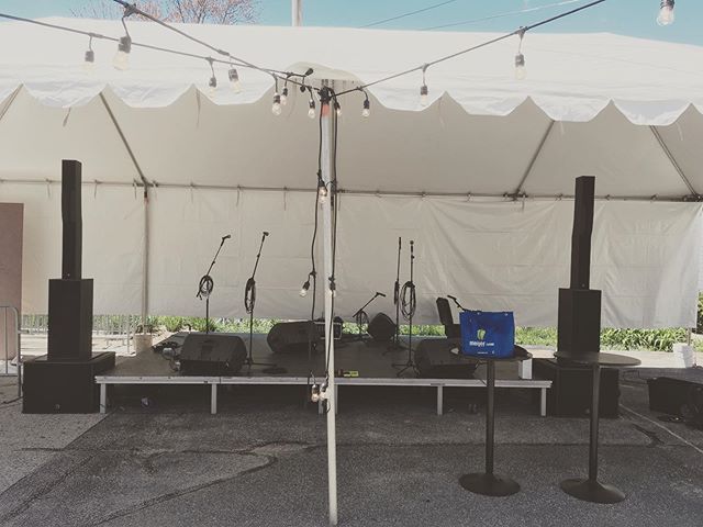 Stage is set.  Looking forward to playing the Tulip Time Beir Klomp tonight at Brew Merchant.  We go on at 5:30pm and play until 7:45pm!  The Crane Wives play after us!  Going to be a fun show!