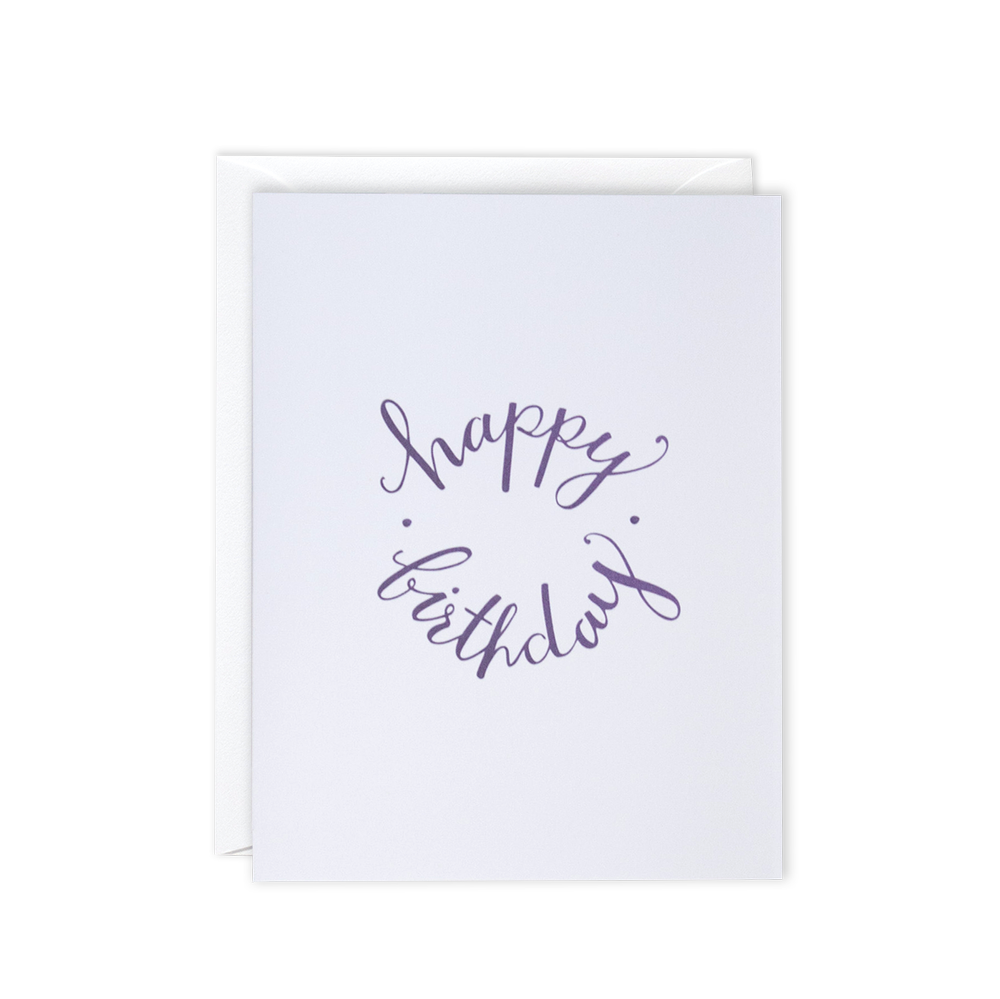 Happy Birthday Card Purple Lean Jean Studios