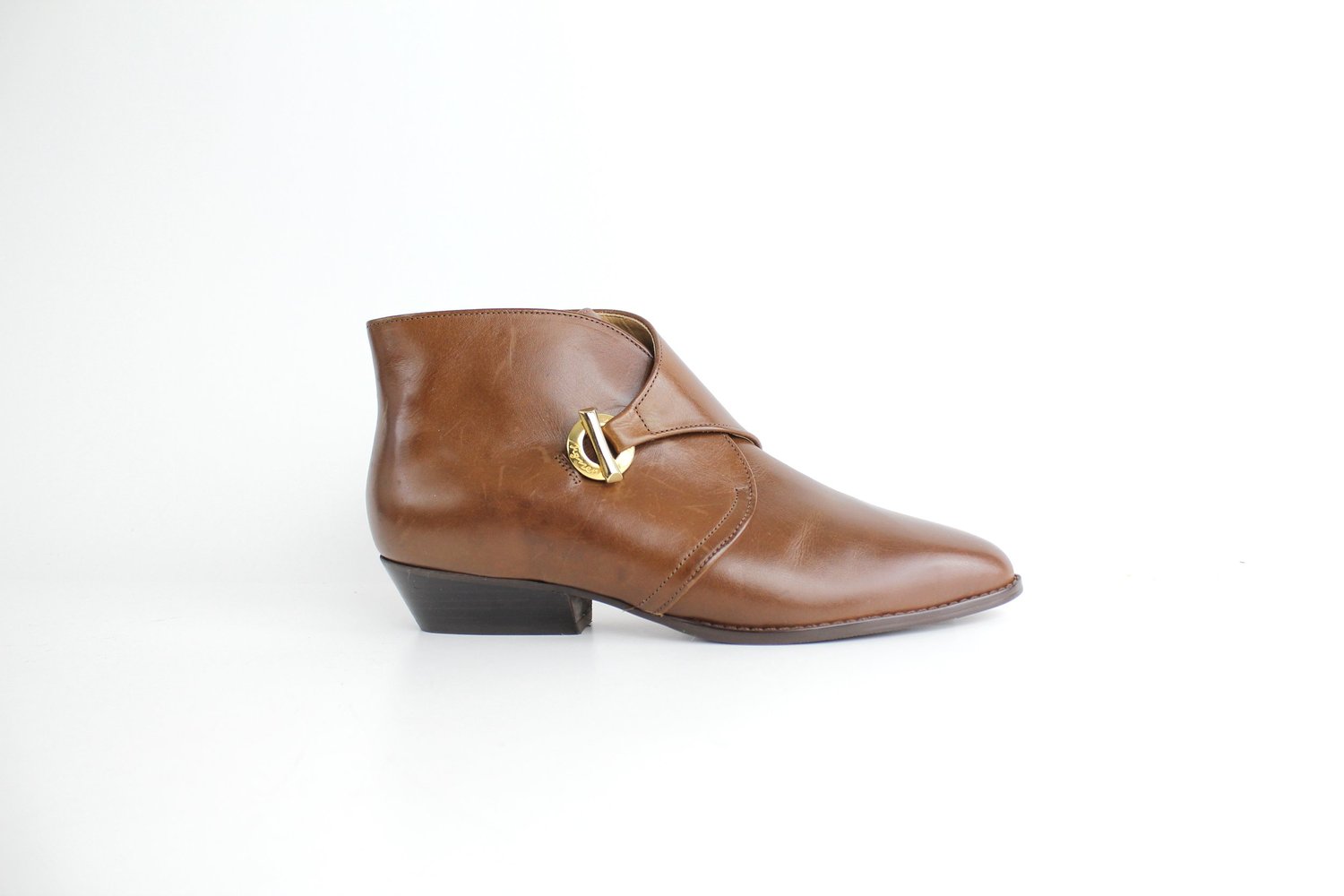 Vintage Etienne Aigner Monk Strap Leather Ankle Boots  display picture 1