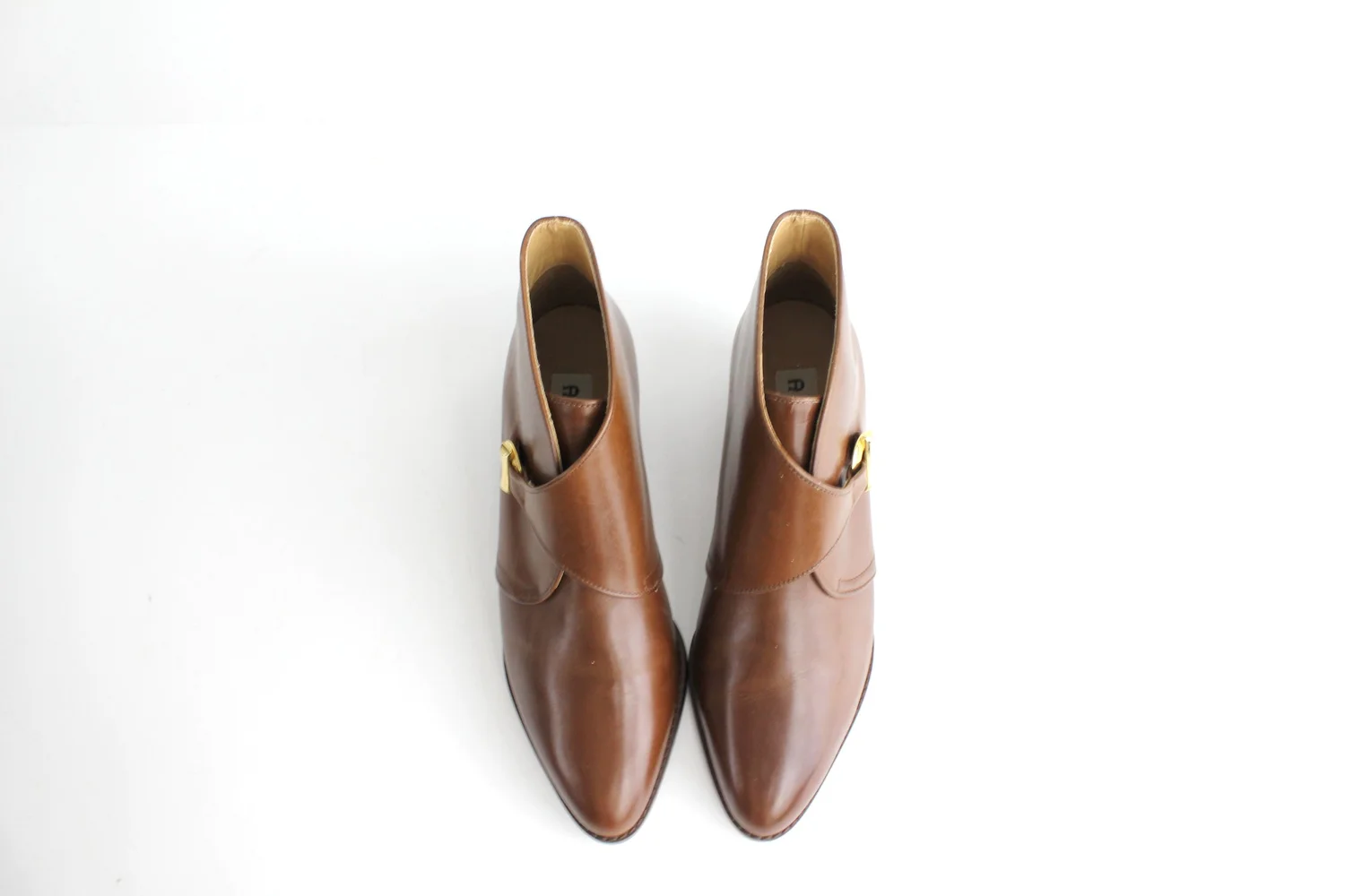 Atienen aigner Brown Leather Ankle Boots (shoe13) Vintage Etienne Aigner Monk Strap Leather Ankle Boots  main image 3