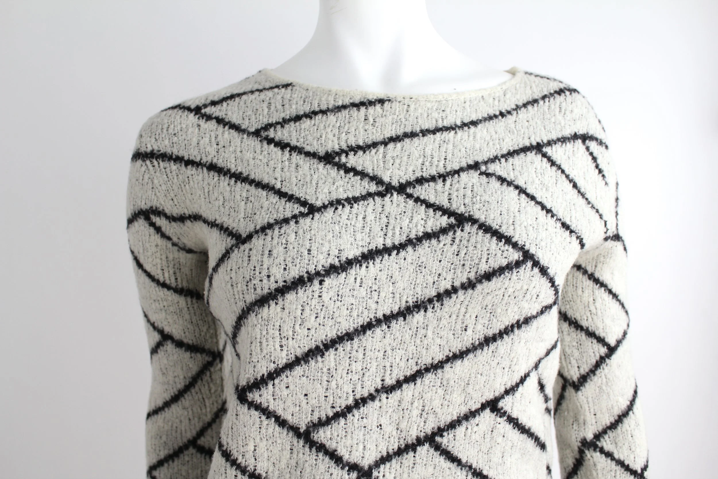 Vintage Krizia Abstract Geometric Print Pullover Sweater