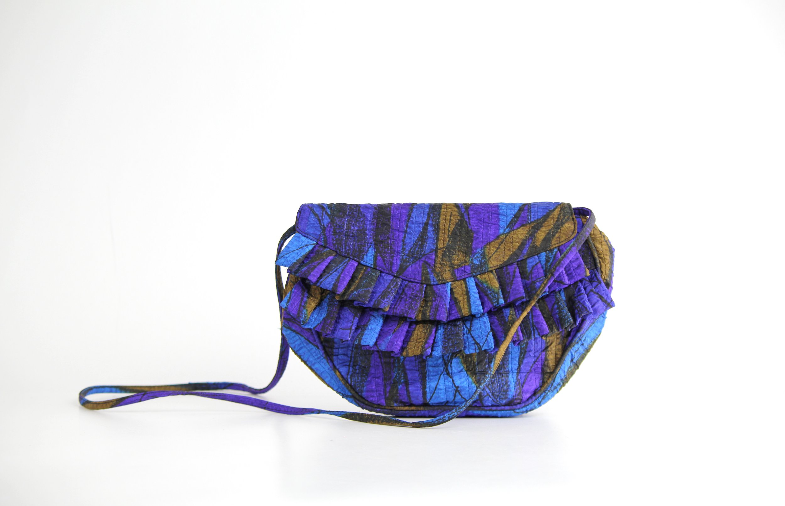 Vintage 1980s Abstract Taffeta Shoulder Bag