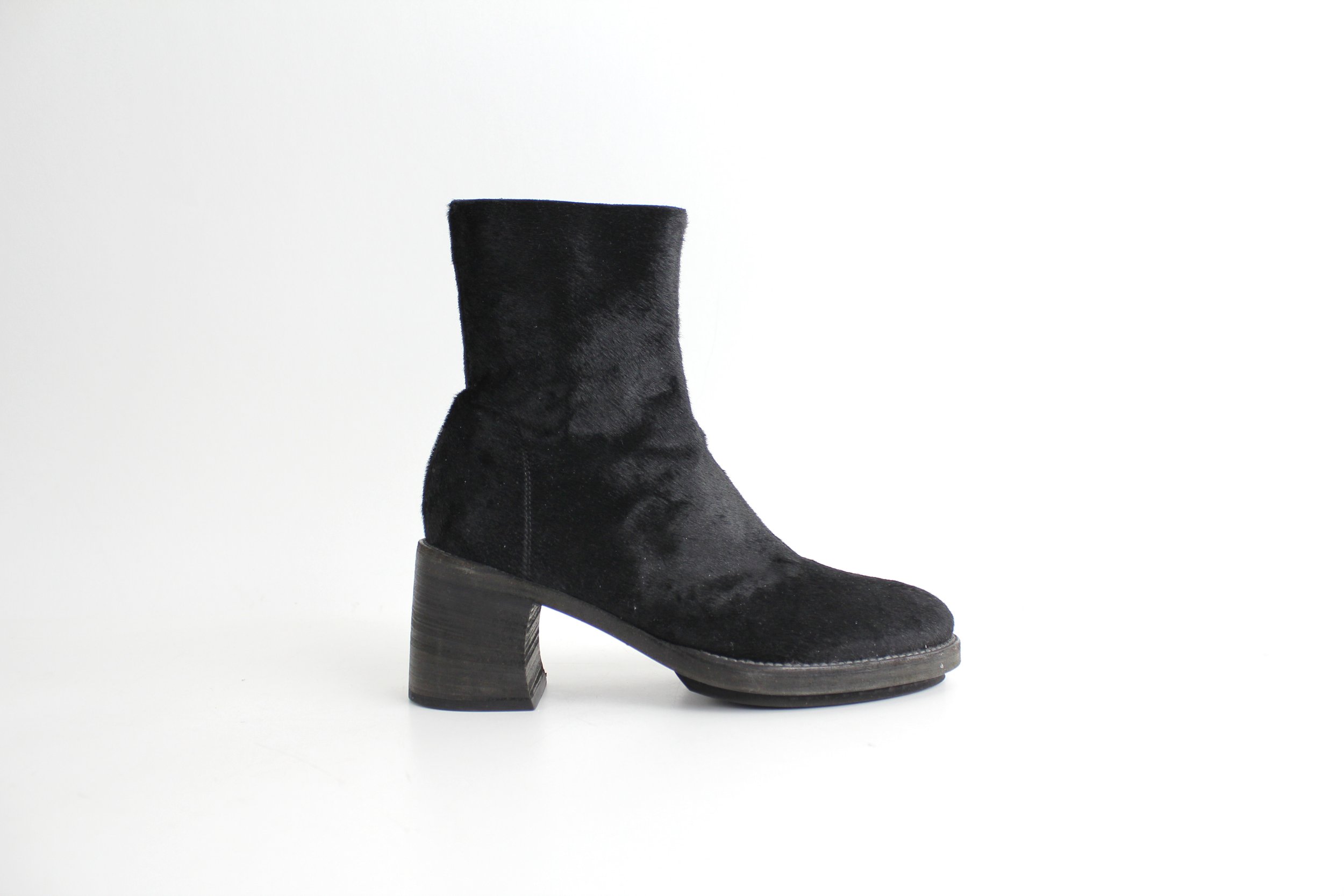 Ann Demeulemeester Pony Hair Ankle Boots