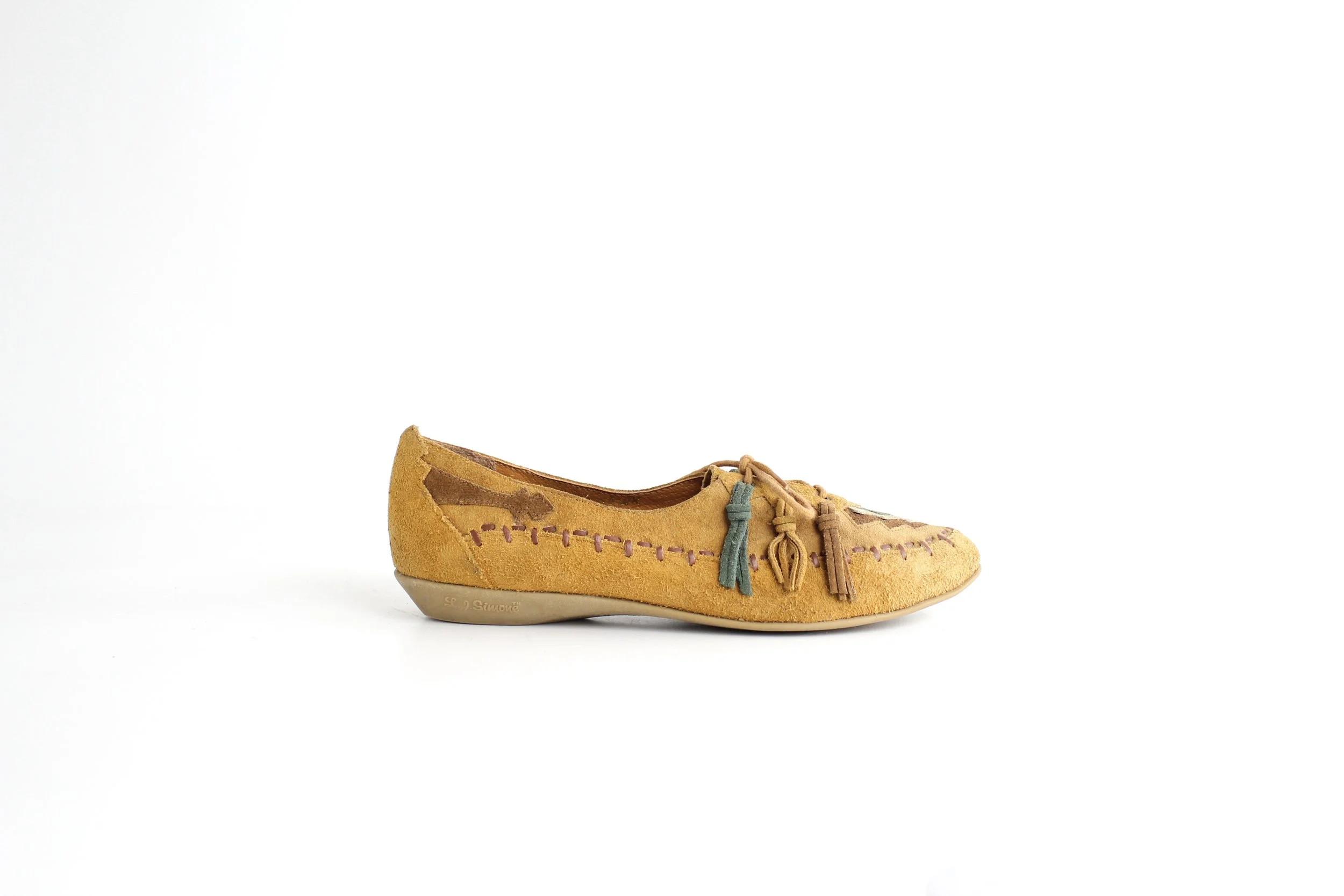 Vintage Southwest Nubuck Leather Oxfords
