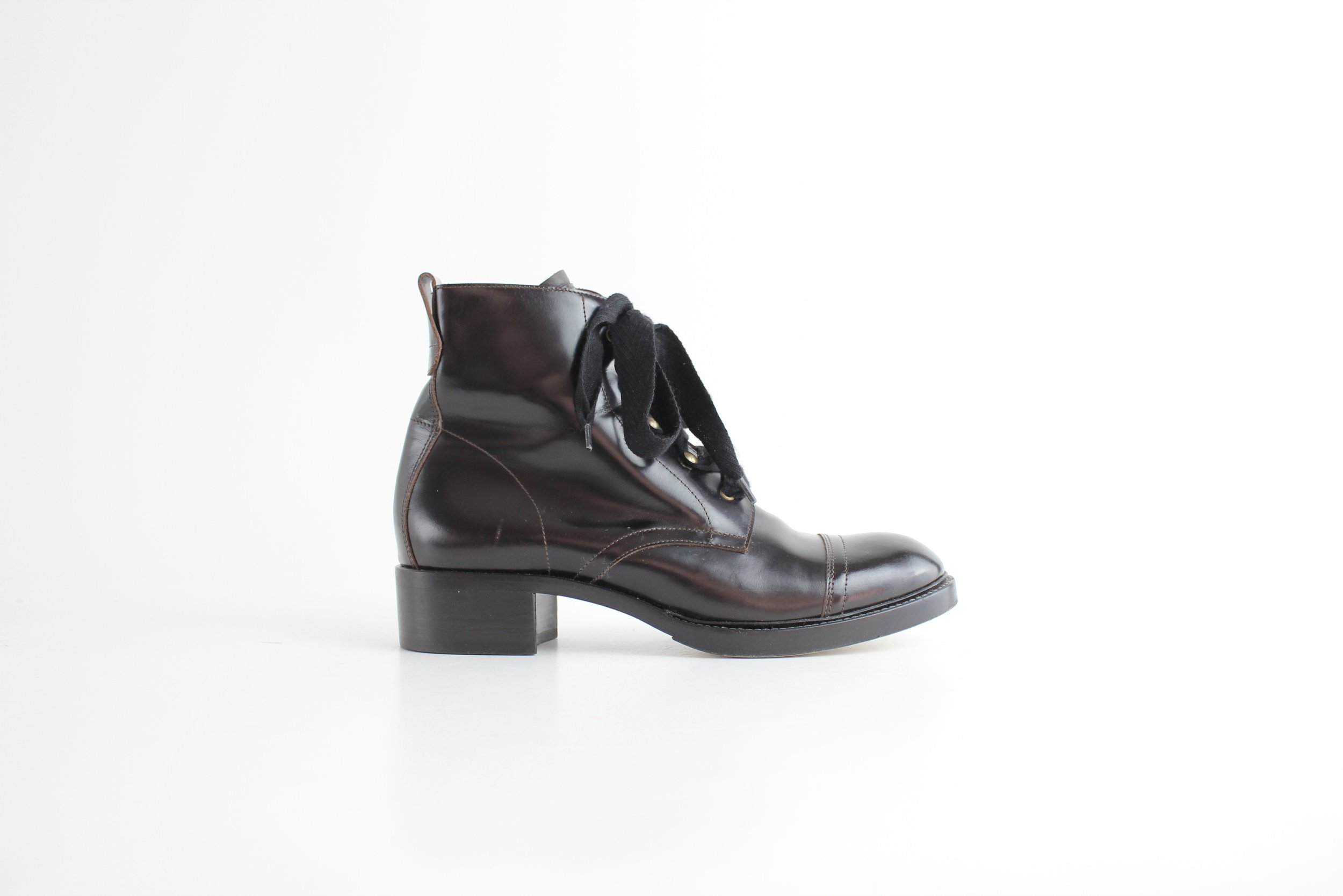 Barneys NY Italian Lace-Up Smooth Leather Ankle Boots