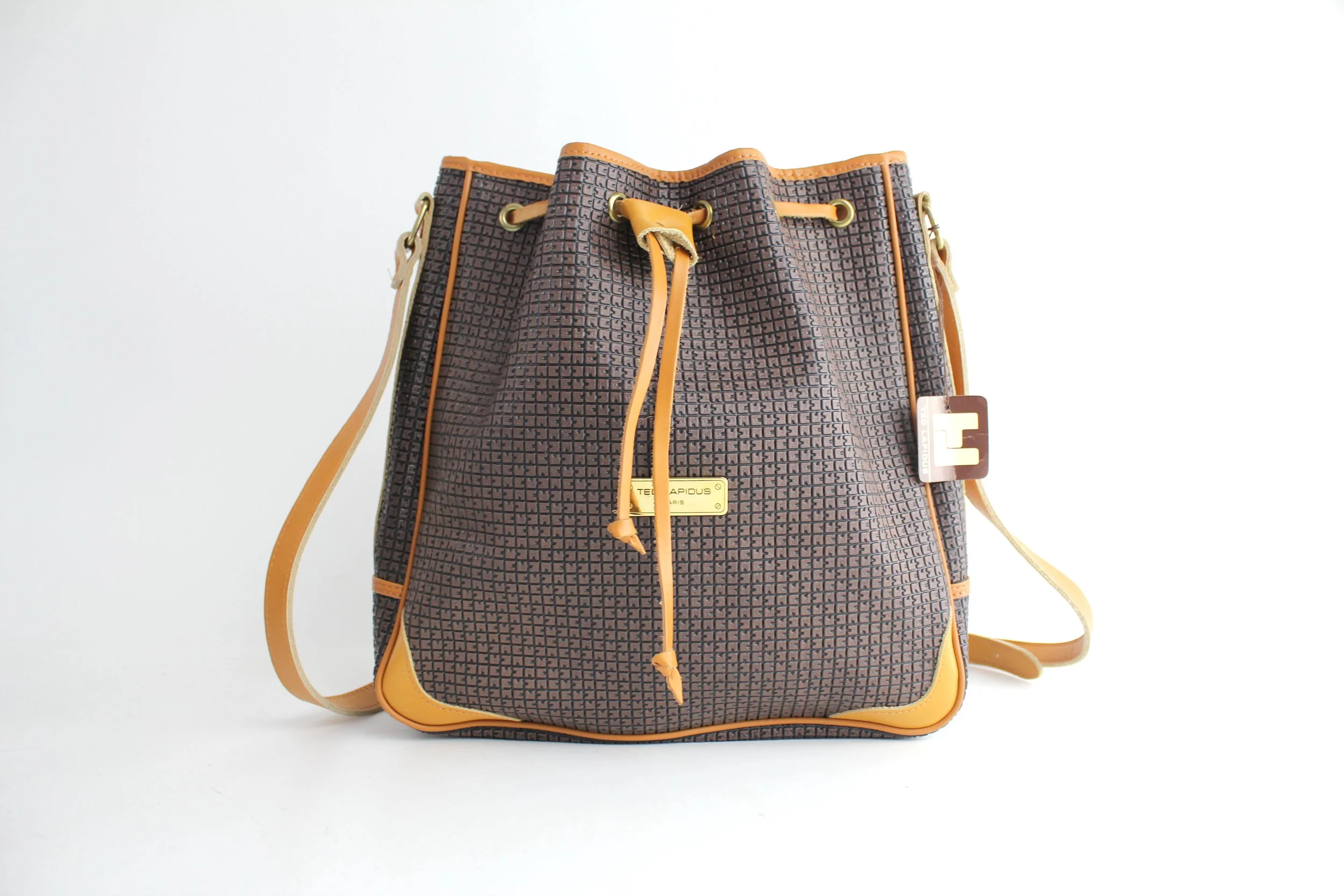 Vintage Ted Lapidus Monogram Drawstring Bag - New With Tags