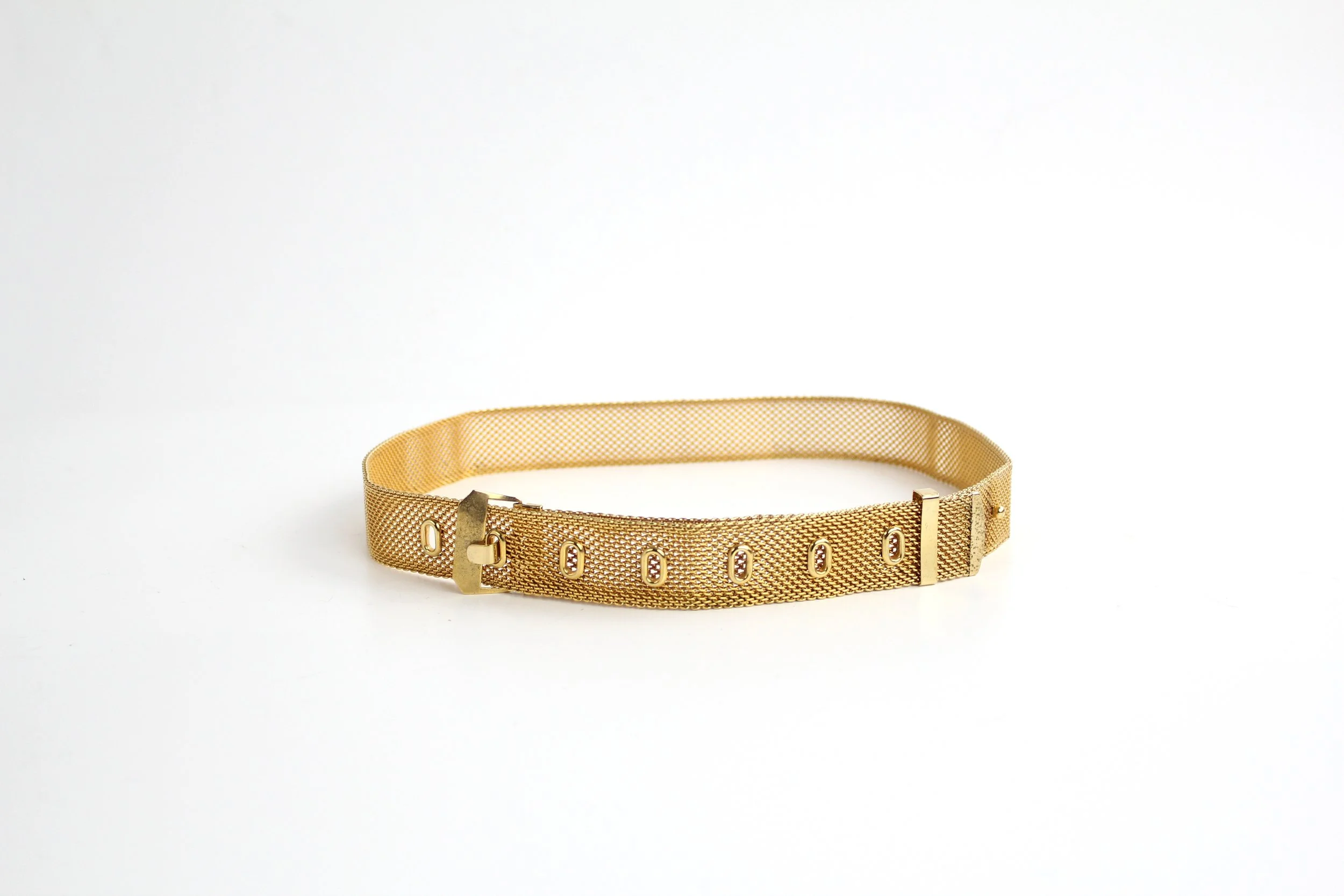 Vintage 1970s Heavy Gold Metal Mesh Belt
