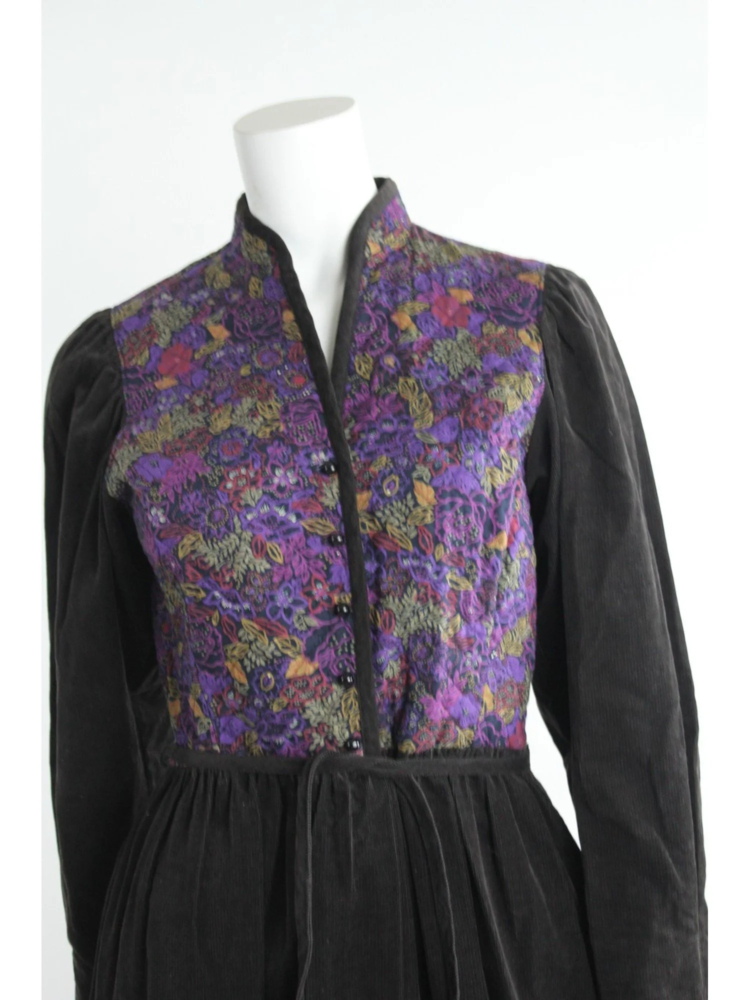 Vintage 1970s Lanz Brocade Bodice Folk Dress