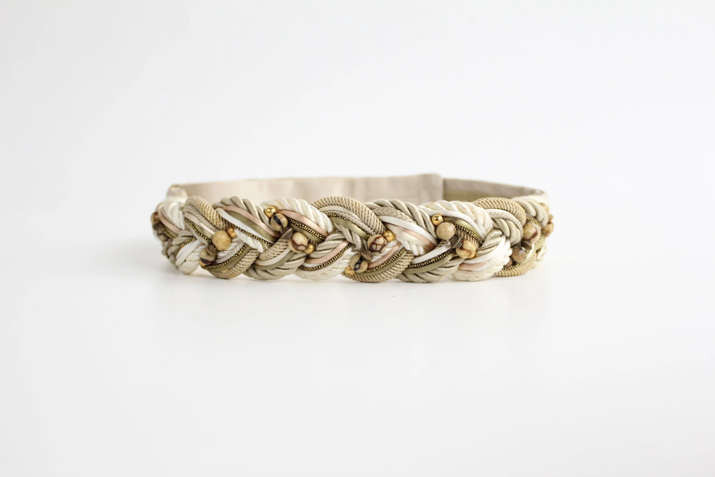 Vintage 1970s Champagne Grosgrain Belt