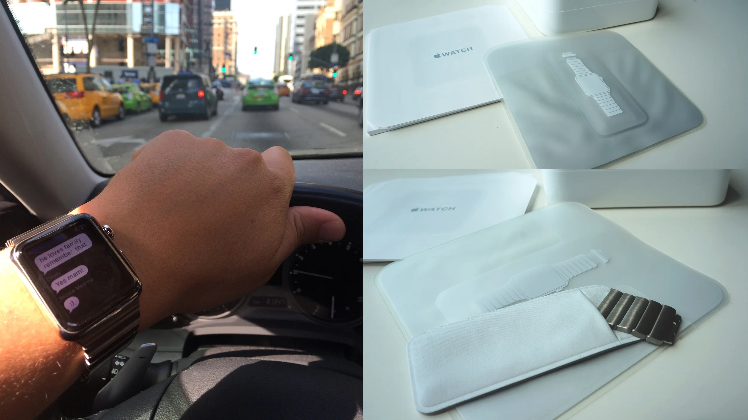 Makes navigating LA a little less dreadful. The Apple Watch with Link Bracelet comes with a soft pouch for removed links.