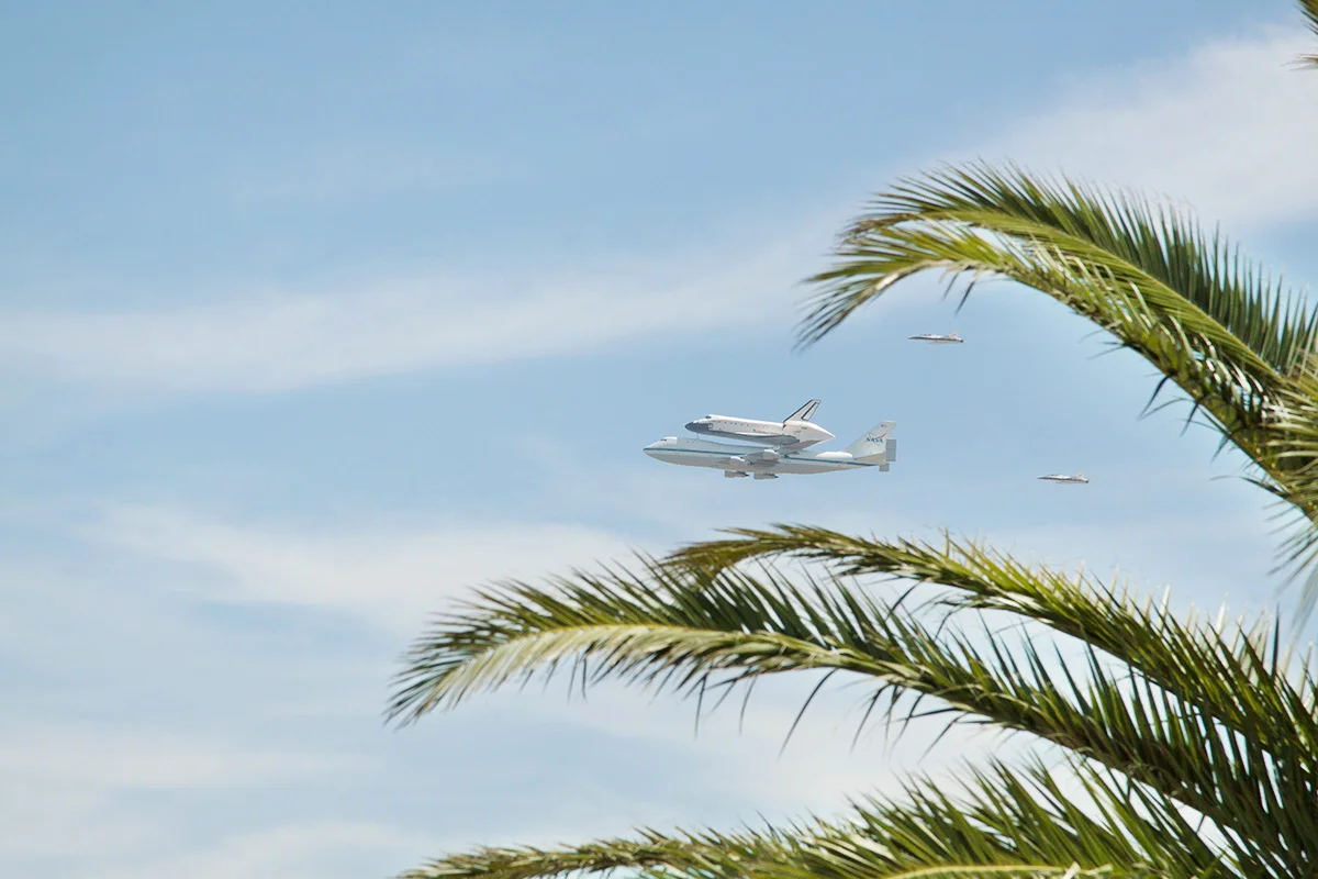 Space Shuttle Endeavor over Los Angeles